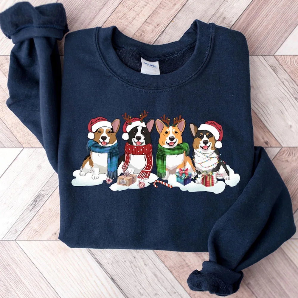 Christmas Corgi Dog Sweatshirt, Dog Owner Christmas Gift, Corgi Christmas Shirt, corgi mom shirt,Christmas Crewneck,Holiday Sweater,Xmas Tee