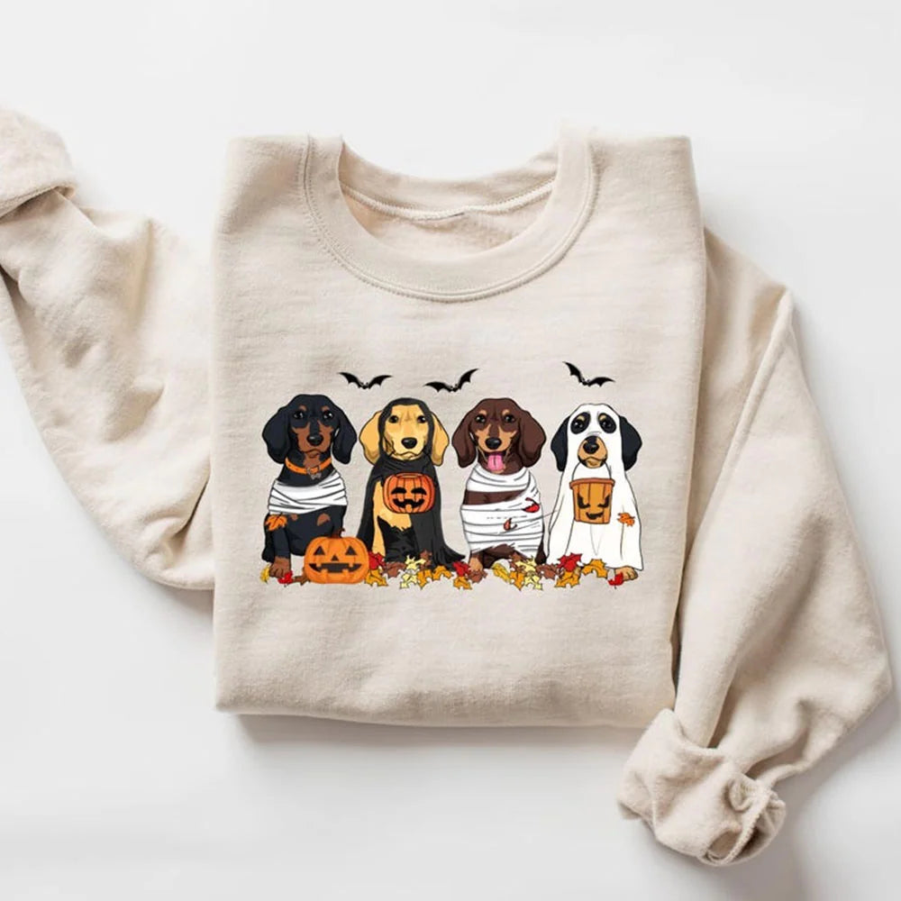Halloween Dog Sweatshirt, Dachshund Ghost Dogs sweatshirt, Halloween Sweatshirt, Halloween Sweater, Ghost Dog Shirt, Halloween dachshund
