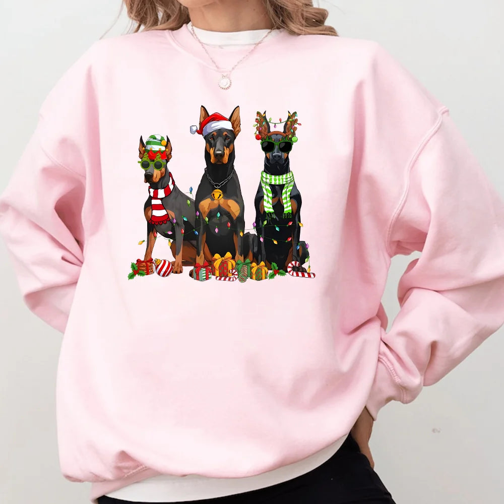 Christmas Doberman Sweatshirt, Happy New Year Dog Tshirt, Christmas Dog Shirt, Doberman Dogs Shirt, Doberman Mom Tshirt, Gift for Dog Lover