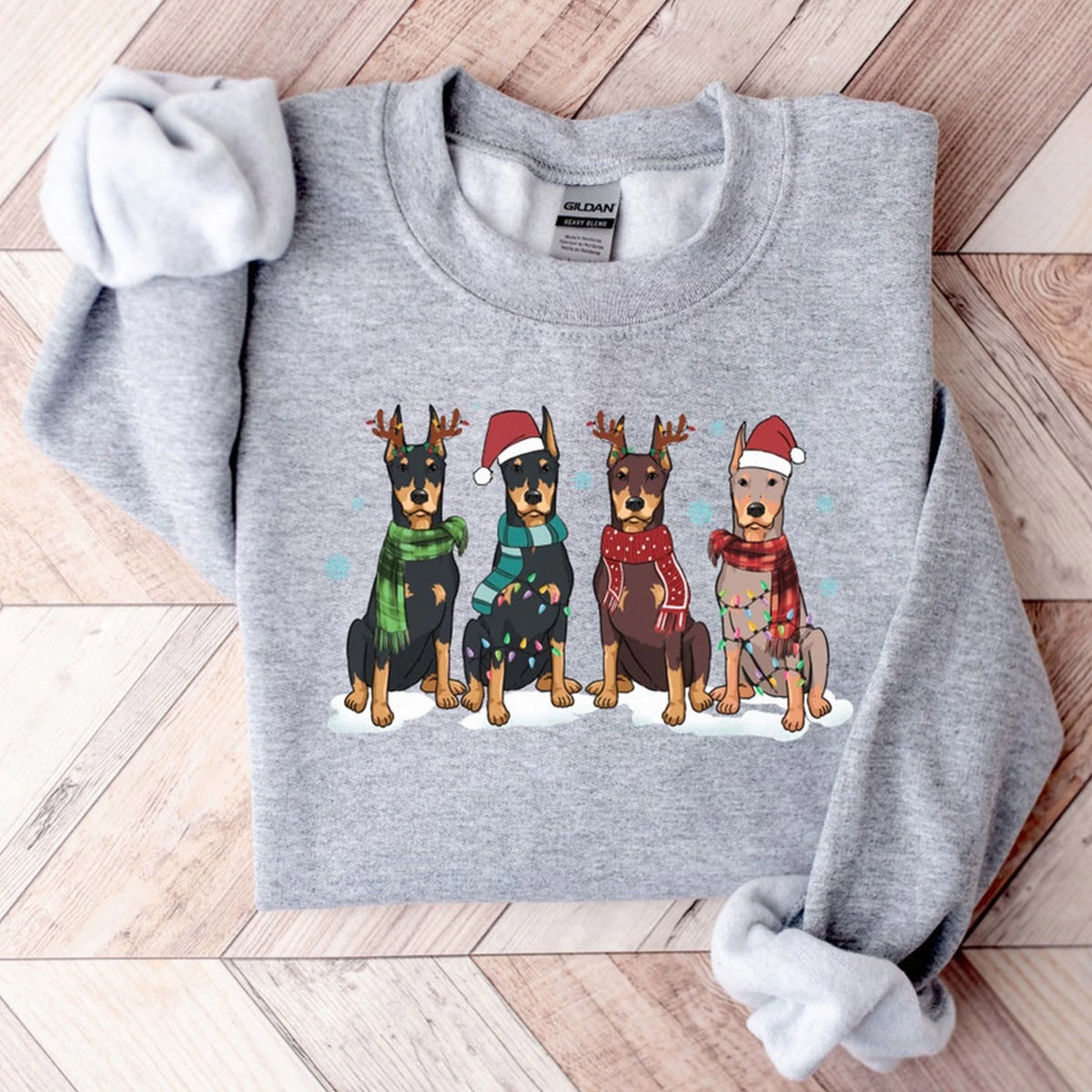 Christmas Doberman Sweatshirt, Christmas Dog Shirt, Doberman Shirt, Doberman Mom Shirt, Doberman Lover Shirt,Dog Lover Shirt,Holiday Sweater