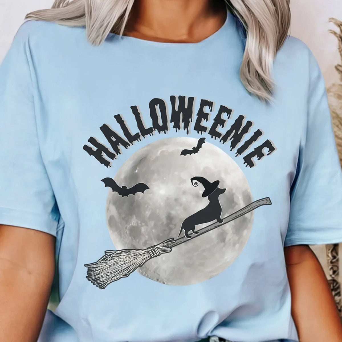 Dachshund Halloween T-Shirt, Halloweenie Wiener Dog Tee, Cute Wiener Dog Fall Tshirt, Doxie Mom Spooky Season Gift, Weiner Dog Gifts