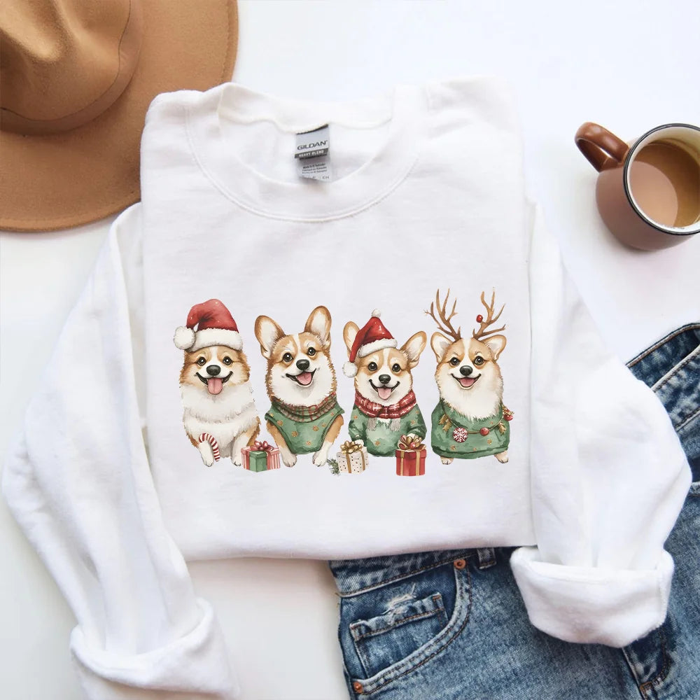 Corgi Christmas Sweatshirt, Corgi Mom Sweatshirt, Corgi Holiday Sweater, Gift For Dog Lover, Corgi Lover Gift, Xmas Corgi Shirt, Corgi Tee