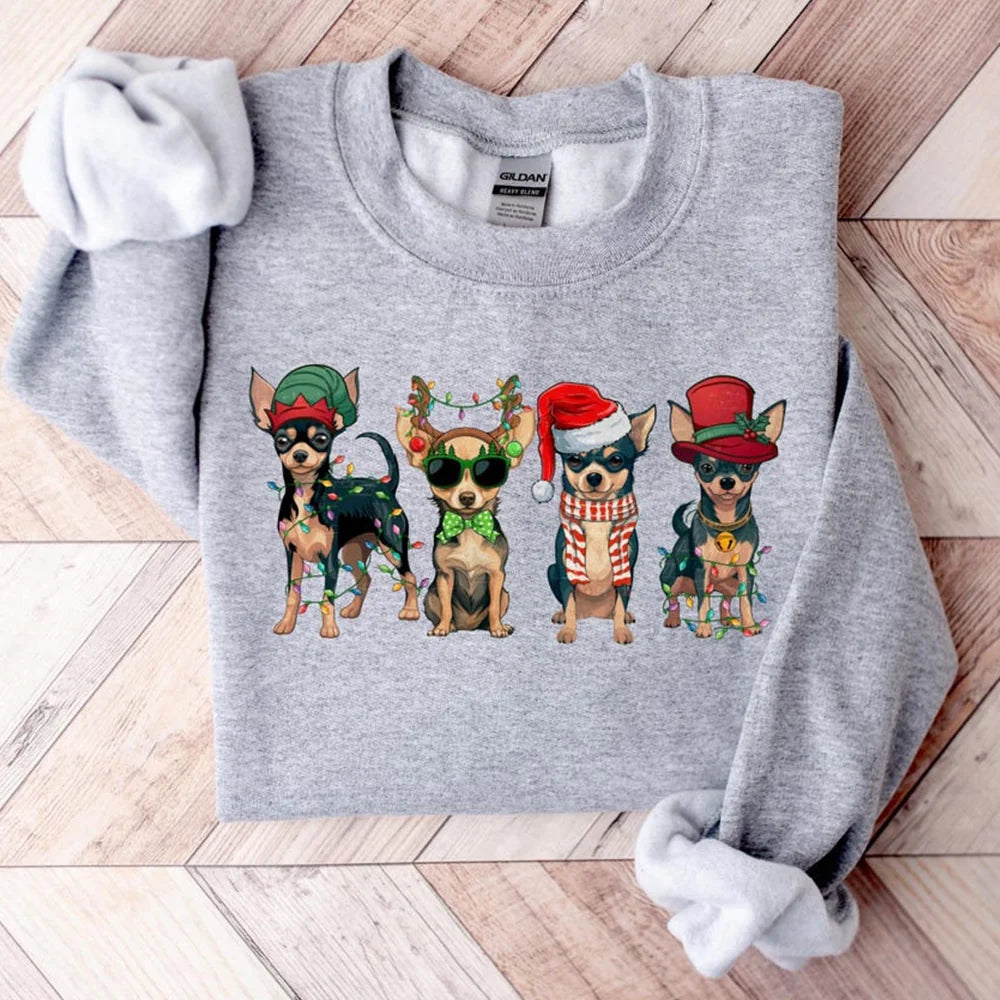 Chihuahua Christmas Sweatshirt, Christmas Dog Shirt, Chihuahua Shirt, Chihuahua Lover Shirt, Chihuahua Mom Shirt, Holiday Sweater