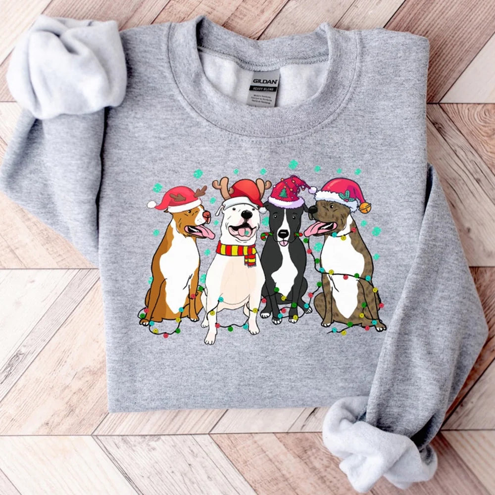 American Pit Bull Terrier Christmas Sweatshirt, Christmas Dog Shirt, Pitbull Shirt
