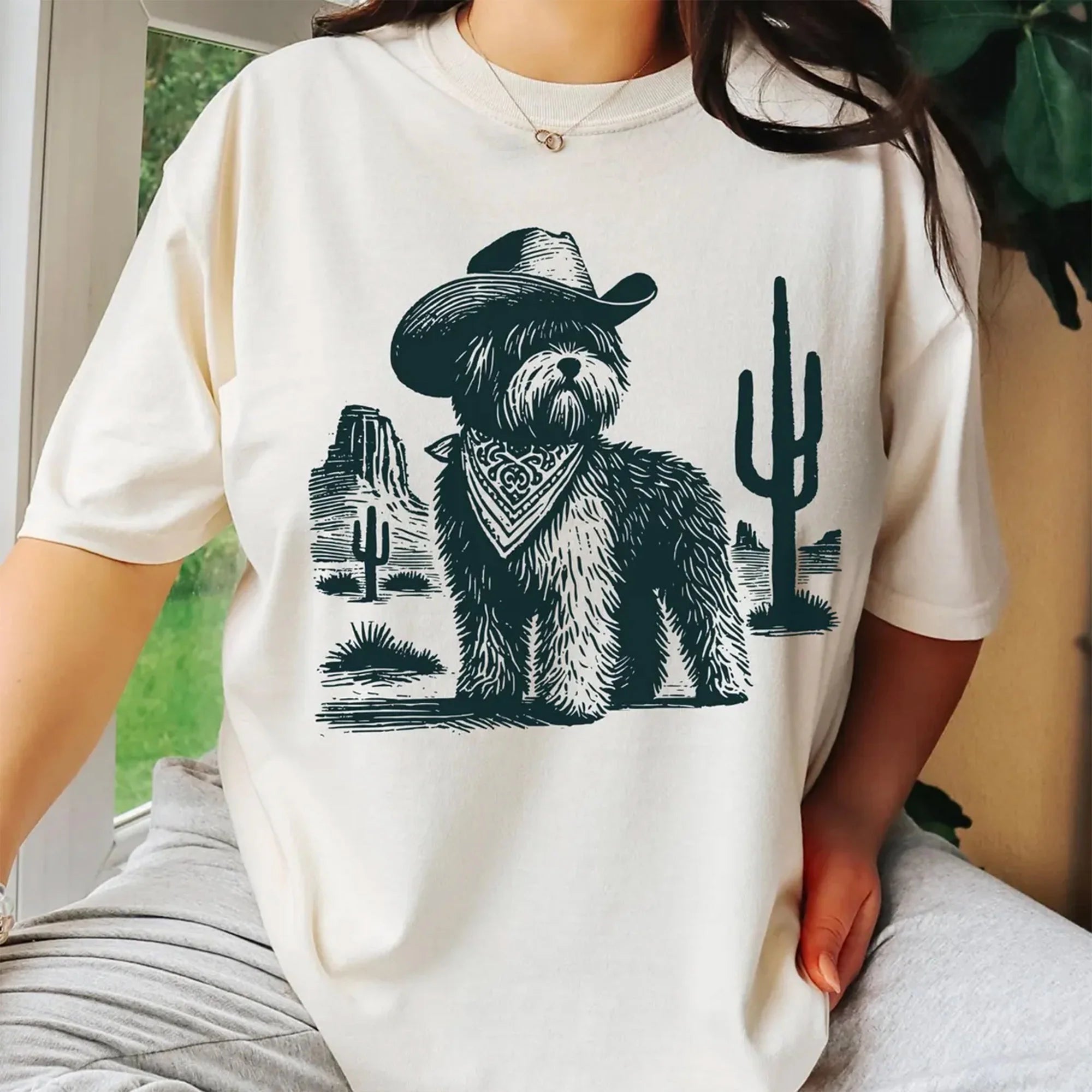 Vintage Coton de Tulear UFO Shirt – Western Cowboy Coton Tee, Retro Alien Dog T-Shirt, Gift for Coton Mom, Dad & Dog Lovers