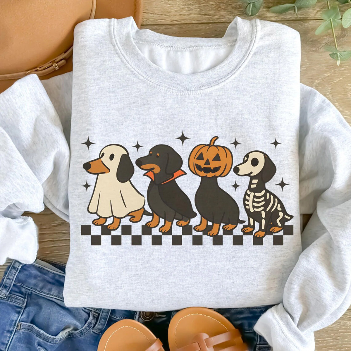 Halloween Ghost Sweatshirt, Dachshund Halloween Sweater, Spooky Ghost Shirt, Halloween Dog Sweatshirt, Spooky Season, Weenie Dog, Weiner Dog