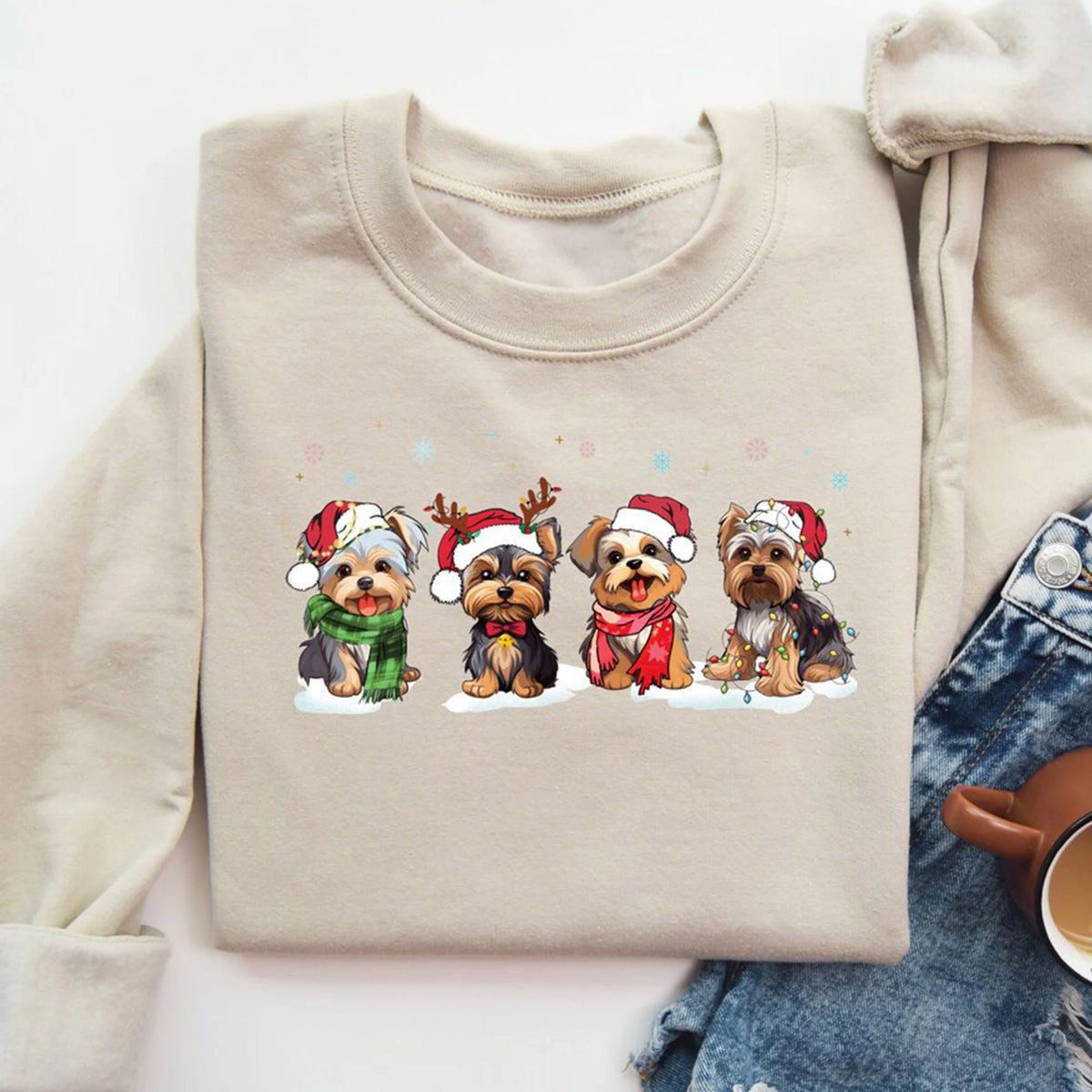 Christmas Yorkshire Terrier Sweatshirt, Christmas Dog Shirt, Yorkie Christmas Shirt