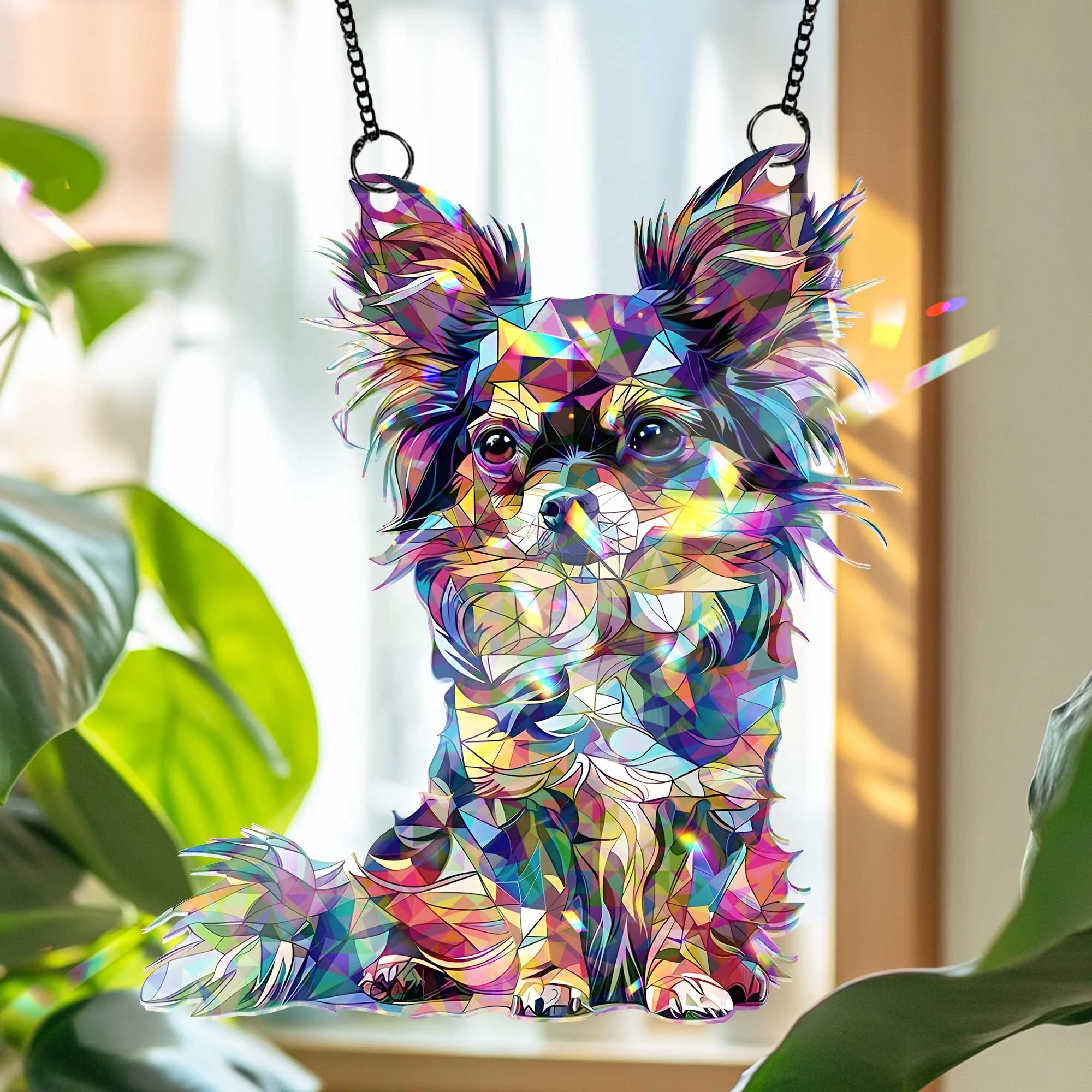 Chihuahua Acrylic Glass Hologram Acrylic, Chihuahua Ornaments, Chihuahua Decor, Chihuahua Gifts For Women Men, Chihuahua Sun Catcher For Window Hanging