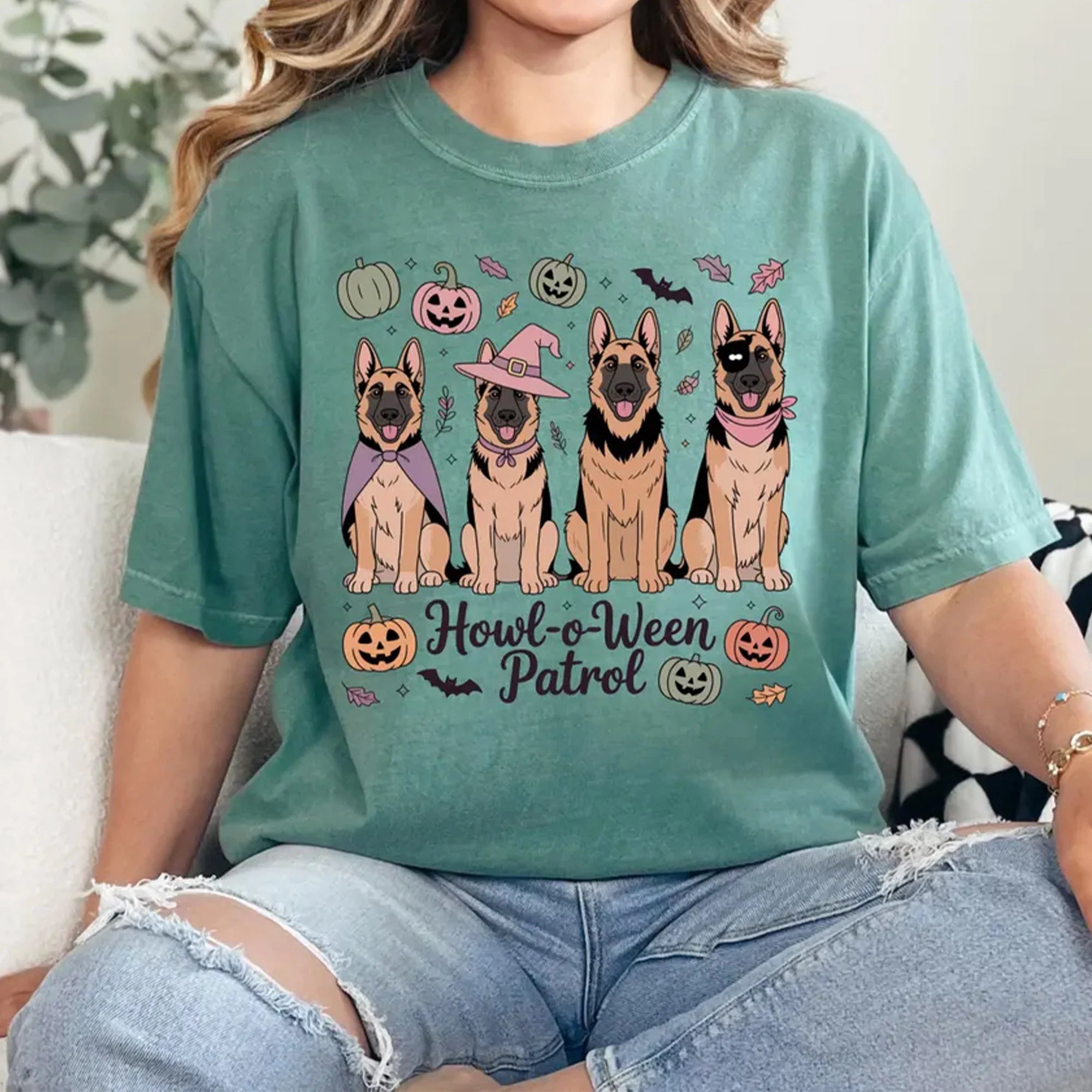 Halloween Dog T-Shirt - German shepherd Ghost Dogs shirt, Halloween Tee, Halloween costume, Ghost apparel, Ghost Dog tshirt