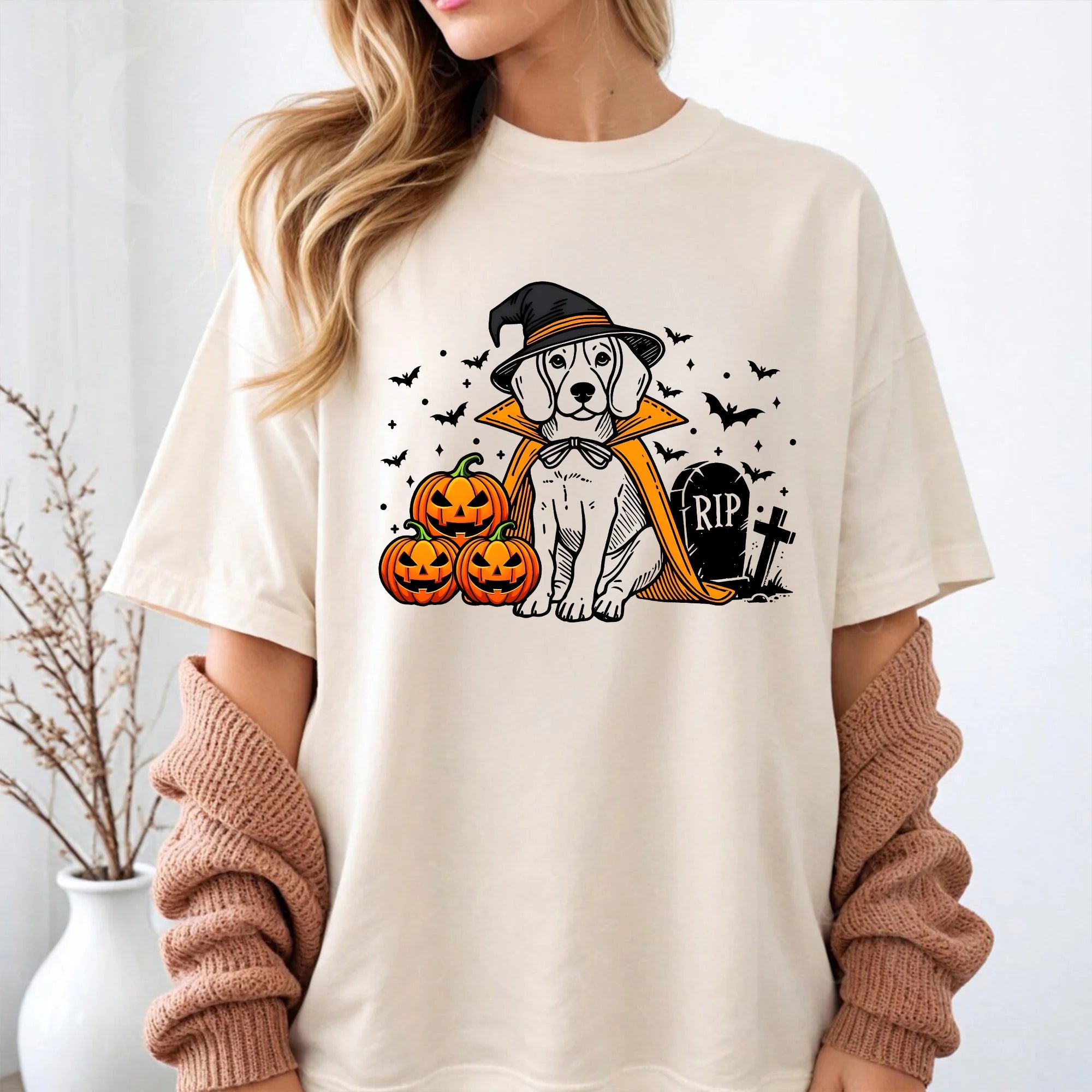 Beagle Halloween Shirt | Spooky Beagle Witch T-Shirt | Pumpkin Beagle Dog Tee | Funny Halloween Dog Lover Gift | Fall Beagle Dog Shirt