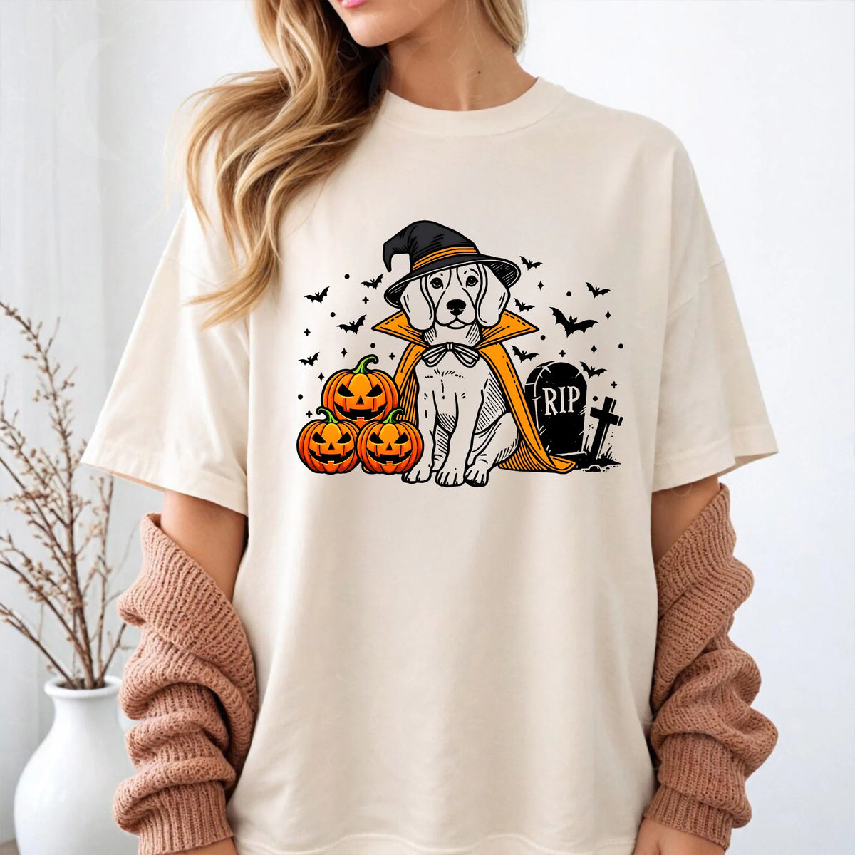 Beagle Halloween Shirt | Spooky Beagle Witch T-Shirt | Pumpkin Beagle Dog Tee | Funny Halloween Dog Lover Gift | Fall Beagle Dog Shirt