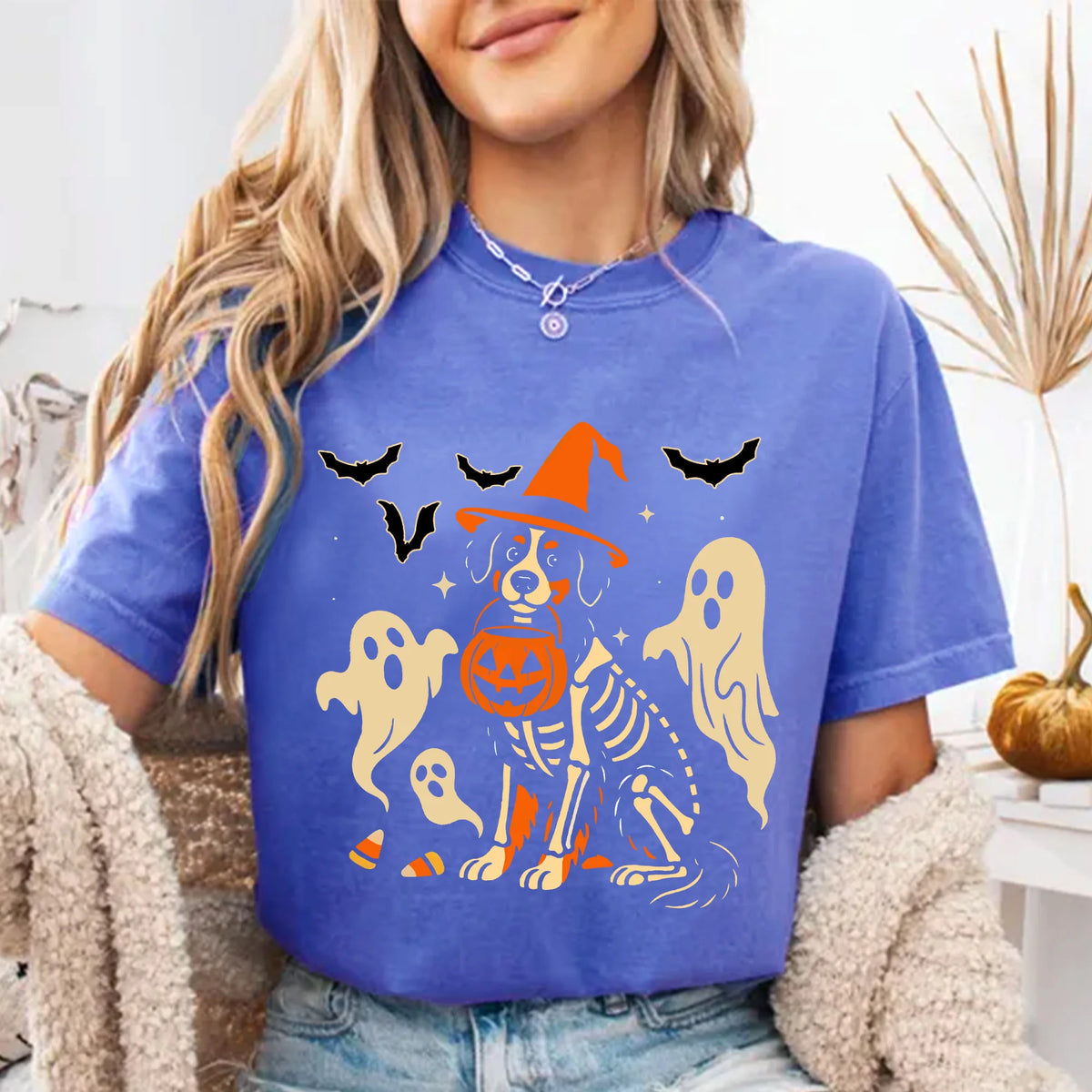 Bernese Mountain Dog Halloween T-Shirt | Comfort Colors Berner Dog Shirt | Berner Dog Skeleton Tee | Bernese Dog Shirt | Fall Berner Dog Tee