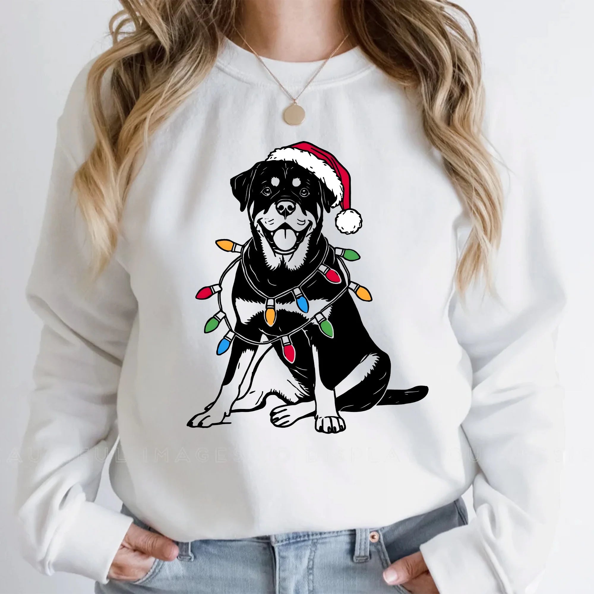 Festive Rottweiler Christmas Sweatshirt | Xmas Rottweiler Sweater | Christmas Rottweiler Dog | Rottweiler Lover Gift | Holiday Dog Sweater