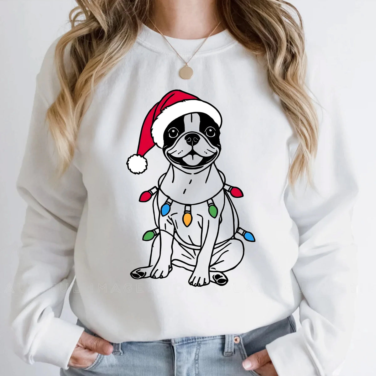 Boston Terrier Christmas Sweatshirt | Terrier Dog Sweater | Boston Terrier Lover Gift | Holiday Dog Sweater | Xmas Boston Terrier Sweatshirt
