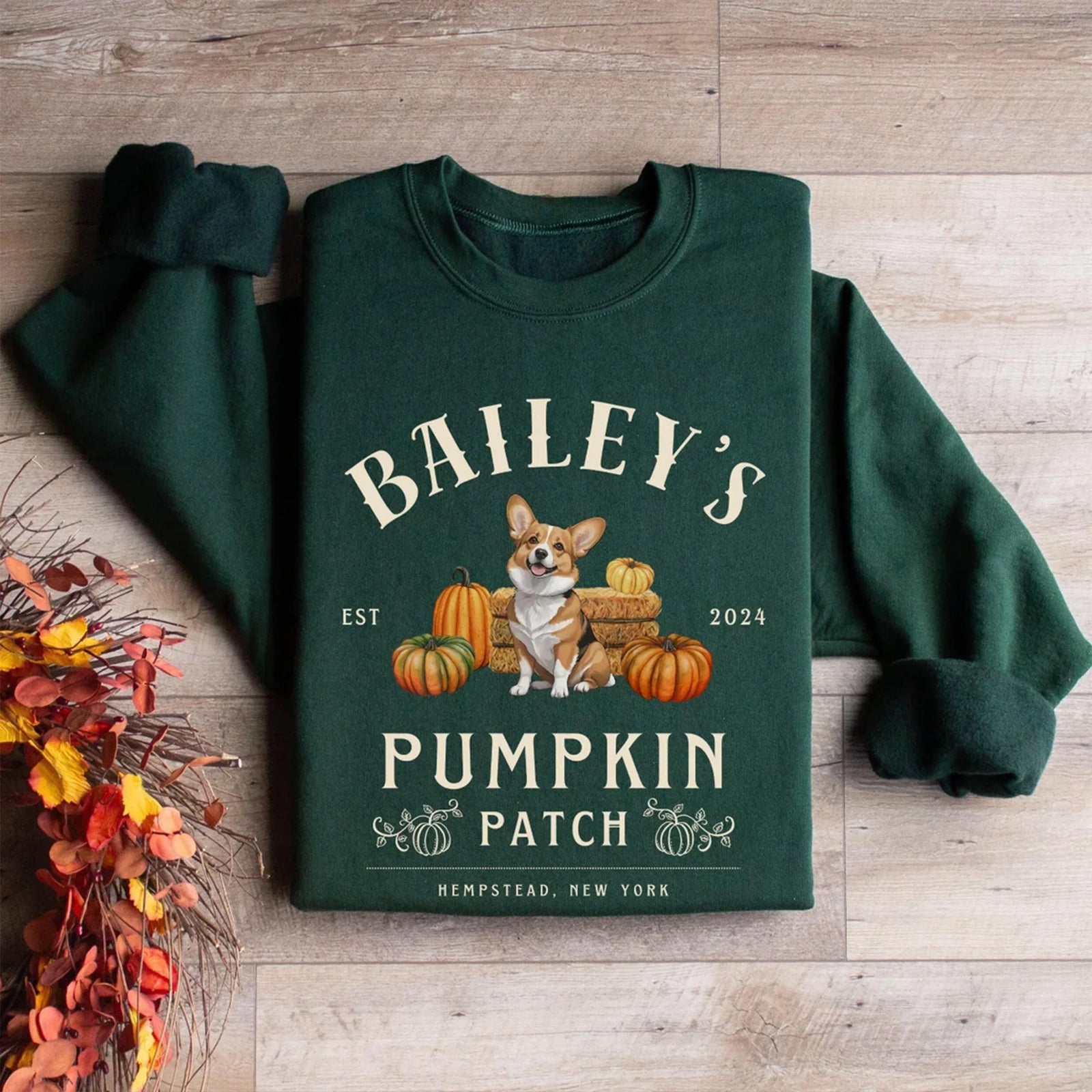 Personalized Corgi Sweatshirt, Fall Corgi Shirt, Corgi Sweater, Halloween Corgi Mom Crewneck, Gift for Corgi Lovers, Pumpkin Dogs Sweatshirt