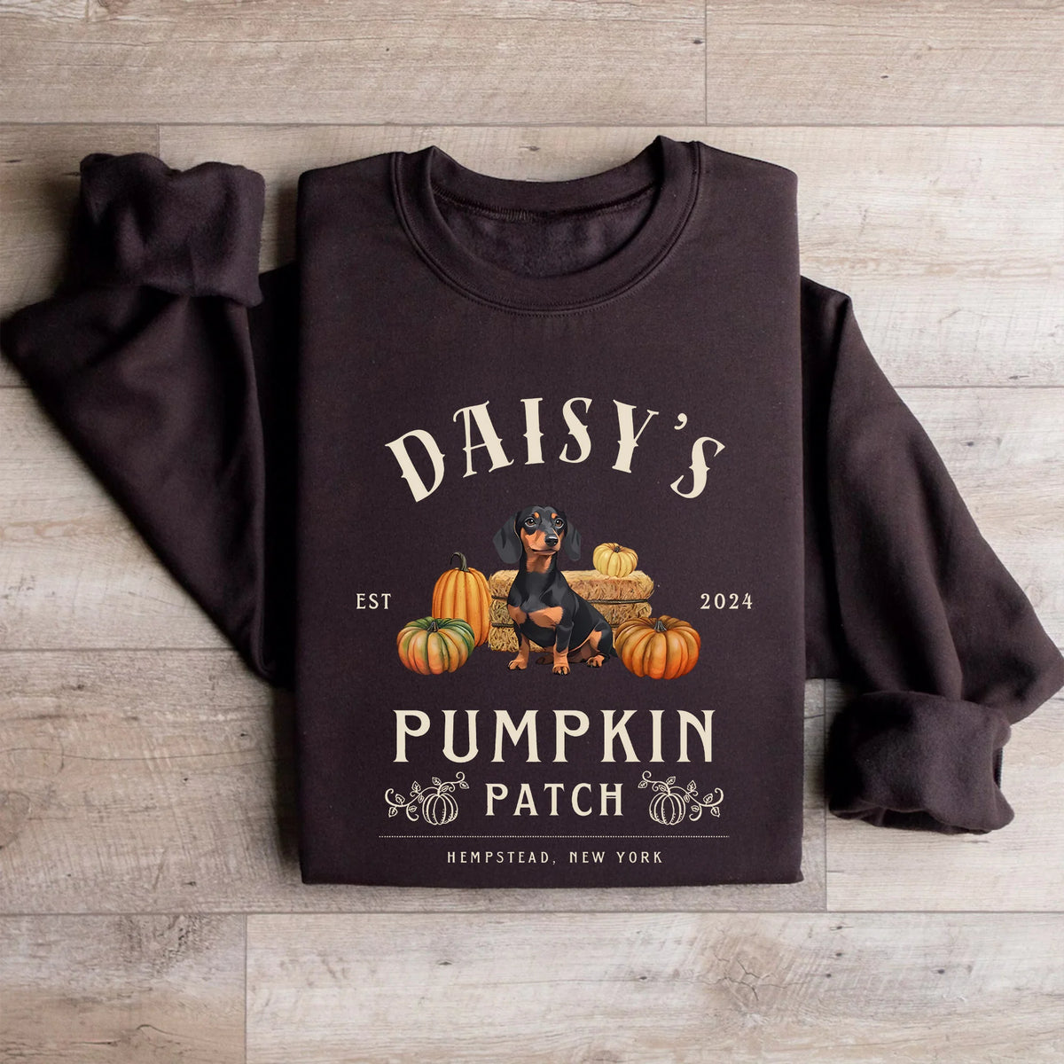 Fall Dachshund Sweatshirt, Wiener Dog Shirt, Personalized Dachshund Shirt, Halloween Doxie Mom Crewneck, Fall Dog Sweater, Dachshund Lover