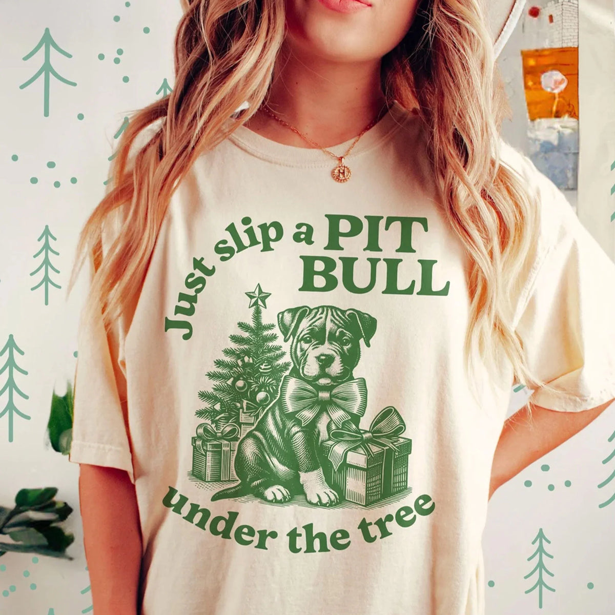 Pit Bull Christmas T-Shirt Comfort Colors, Pit Xmas Tshirt Pit Bull Lover Gift Dog Mom Top Funny Holiday Retro Graphic Tee Merry Pitmas