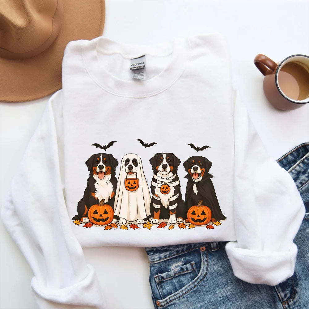 Bernese Mountain Dog Halloween Sweatshirt, Bernese Halloween Shirt, Bernese Mama Sweater, Bernese Mountain Dog Gifts, Dog Fall Sweater