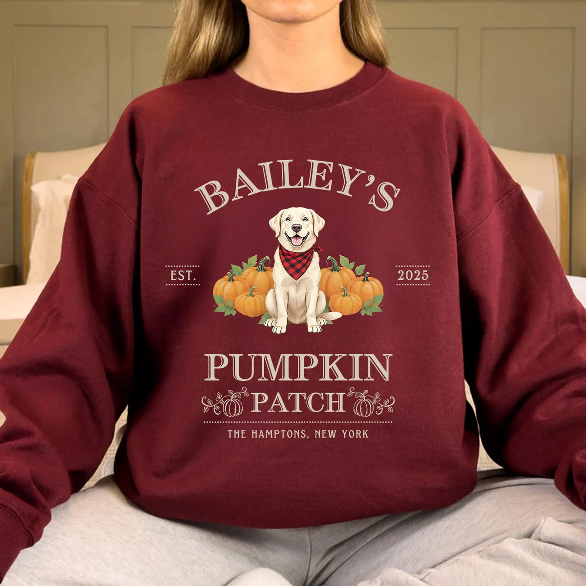 Labrador Retriever Dog Sweatshirt Halloween Labrador Retriever Shirt Personalized Dogs Sweater Pumpkin Farm Crewneck Lab Mom Gift Retrievers