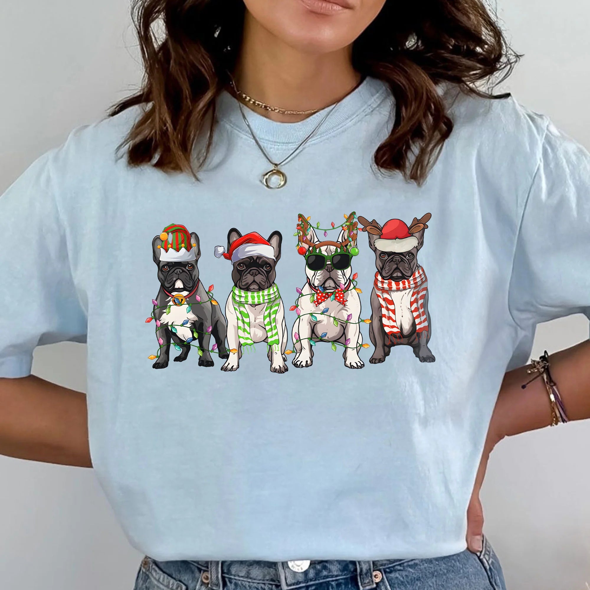 Christmas Dog Sweatshirt, French Bulldogs Shirt, Dog Lover Gift, Dog Christmas Shirt, Dog Owner Christmas Gift, Holiday Sweater, Xmas Tshirt