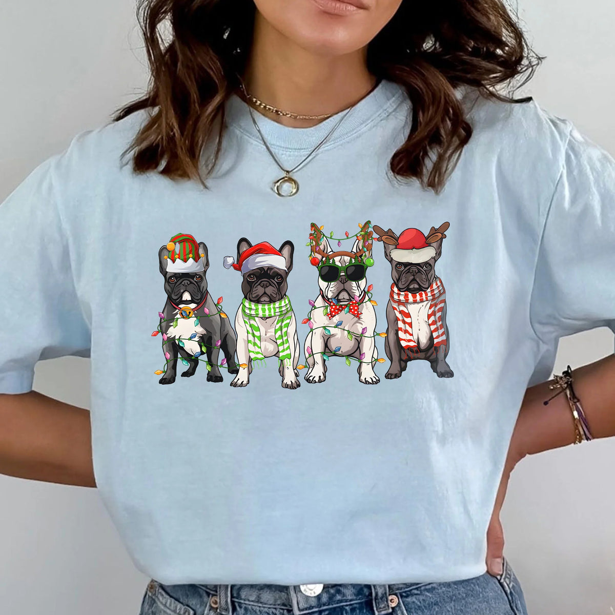 Christmas Dog Sweatshirt, French Bulldogs Shirt, Dog Lover Gift, Dog Christmas Shirt, Dog Owner Christmas Gift, Holiday Sweater, Xmas Tshirt