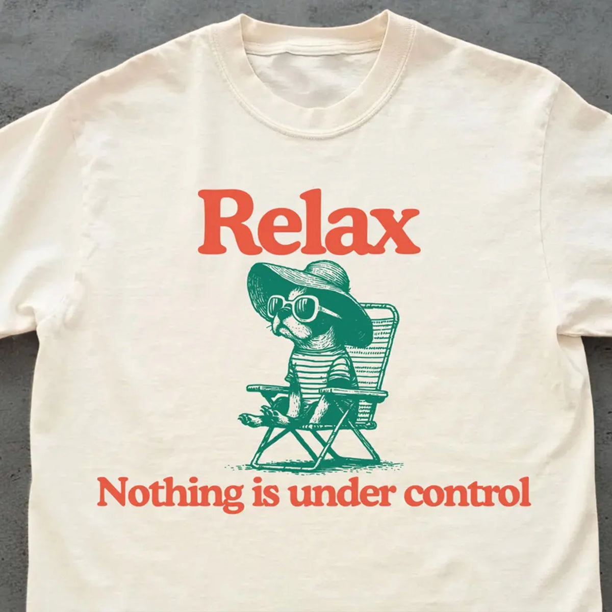 Chill Boston Terrier Vintage T-Shirt – Relax Nothing Is Under Control Boston, Summer Boston Mom, Boston Dad, Boston Terrier Dog Chilling Vibes