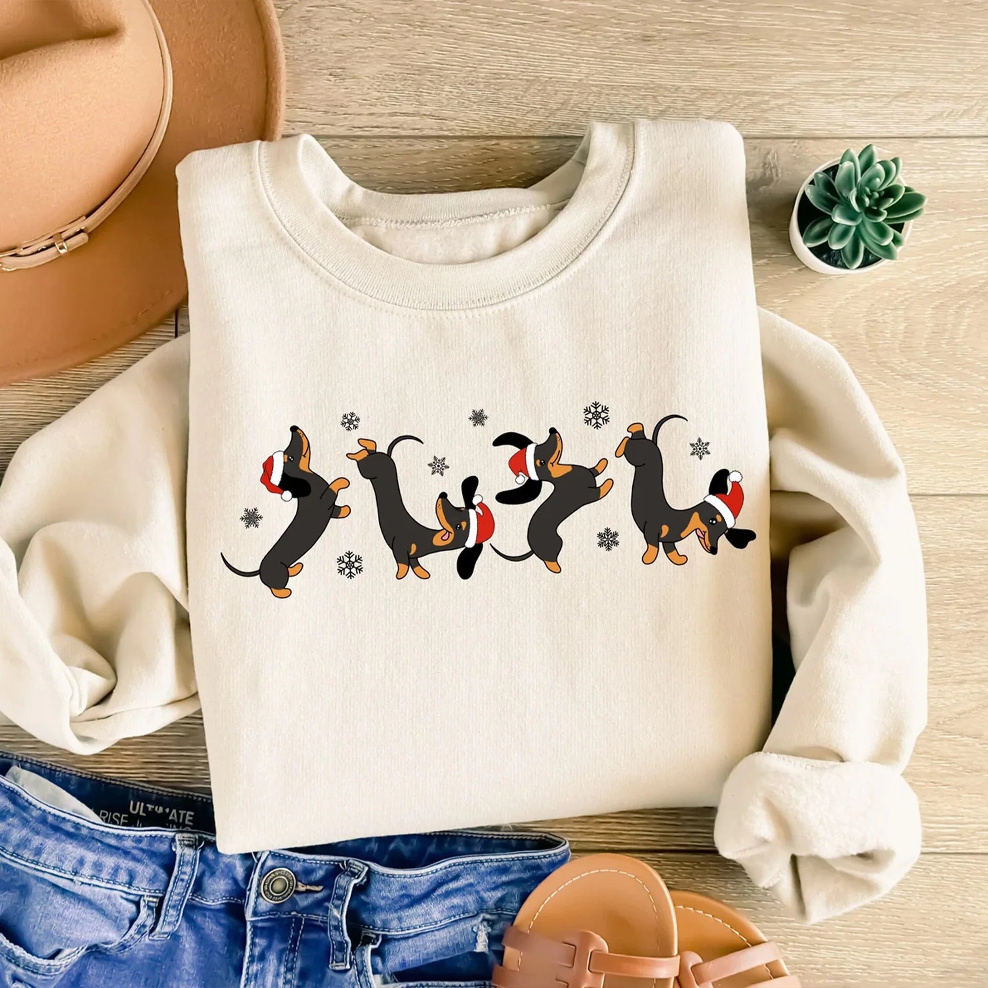 Dachshund Christmas Sweatshirt, Dachshund Christmas Shirt, Dog Lover Gift, Dachshund New Year Shirt, Christmas Crewneck, Dachshund Mom Shirt