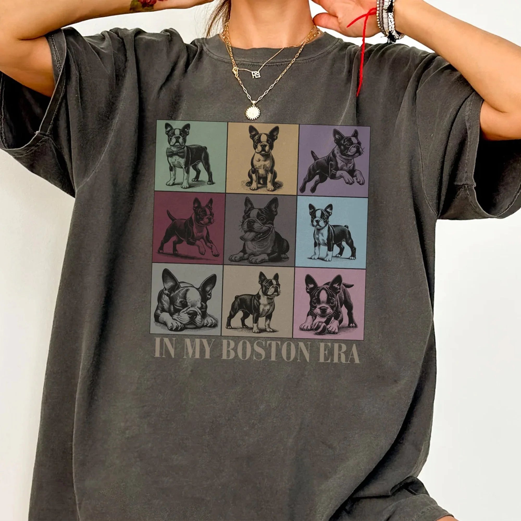 In My Boston Terrier Era Shirt, Dog Mom Mama Lover Owner Tee T-shirt Tshirt Sweatshirt, Gift for Kids Women Mothers Day Birthday Christmas