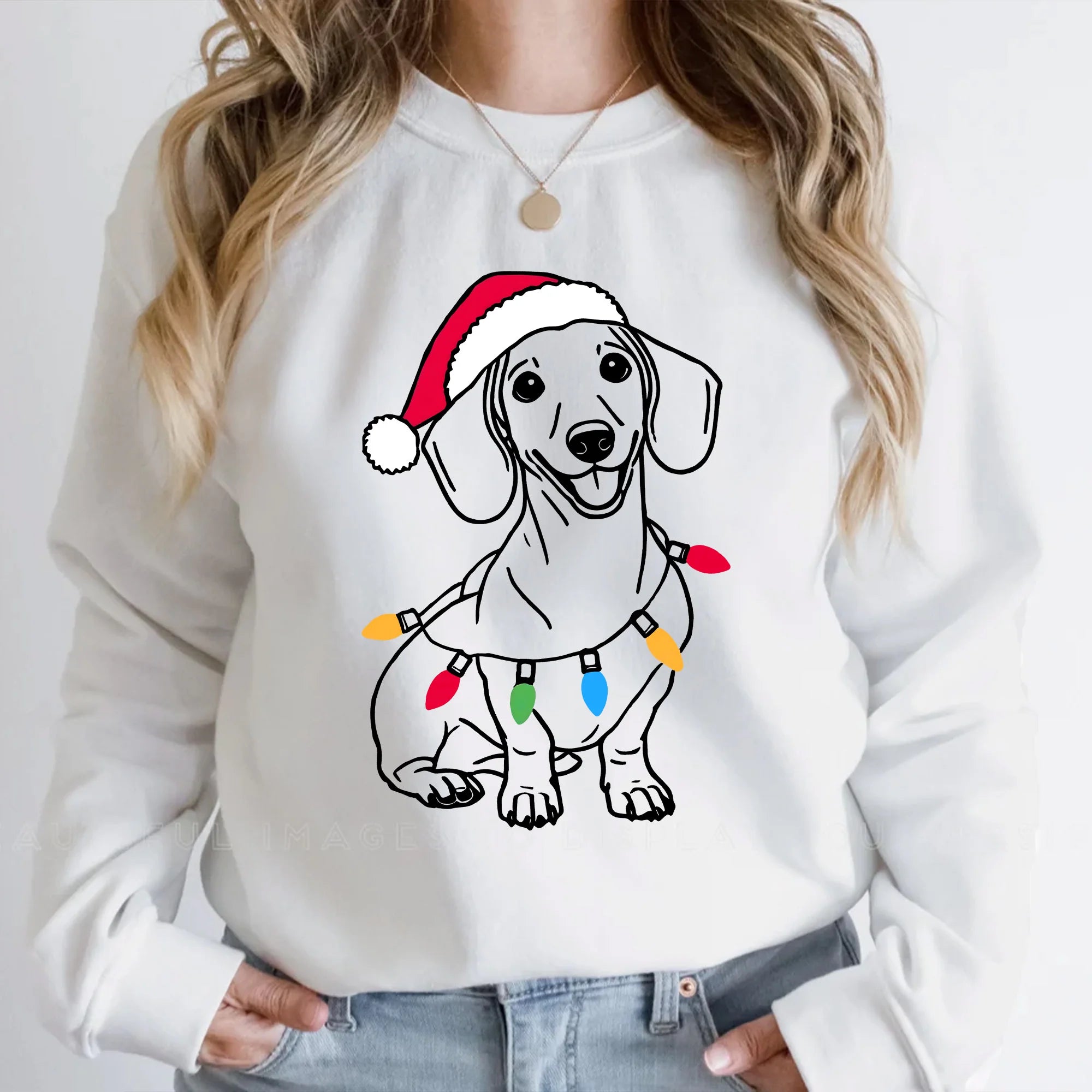 Festive Dachshund Xmas Sweatshirt | Christmas Wiener Dog Sweater | Christmas Doxie Sweater | Funny Doxie Gift | Dachshund Lover Gifts