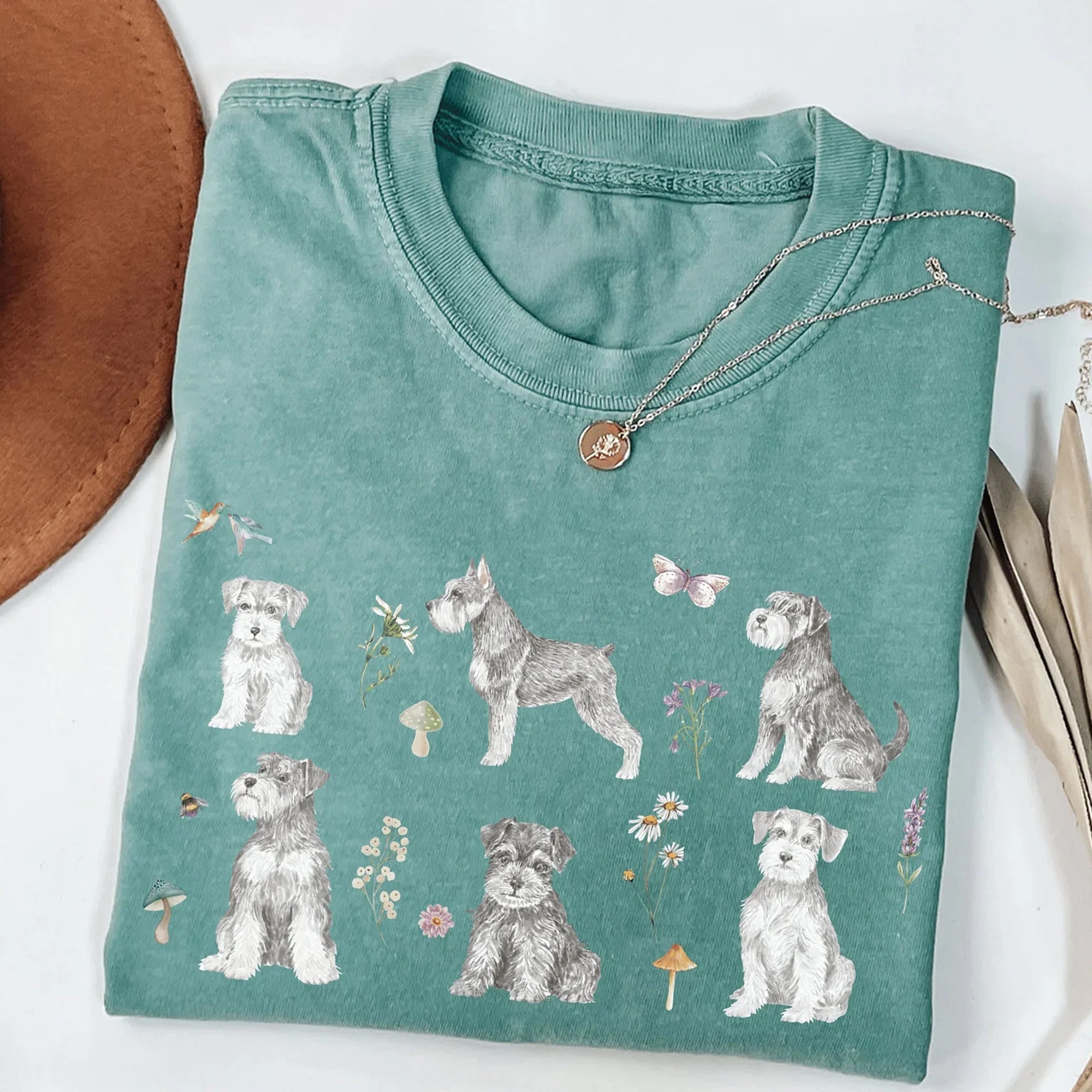 Schnauzer Cottage core T-Shirt, Schnauzer Shirt , Schnauzer, Schnauzer t shirt, Schnauzer dog mom, Schnauzer lover, Schnauzer Gifts