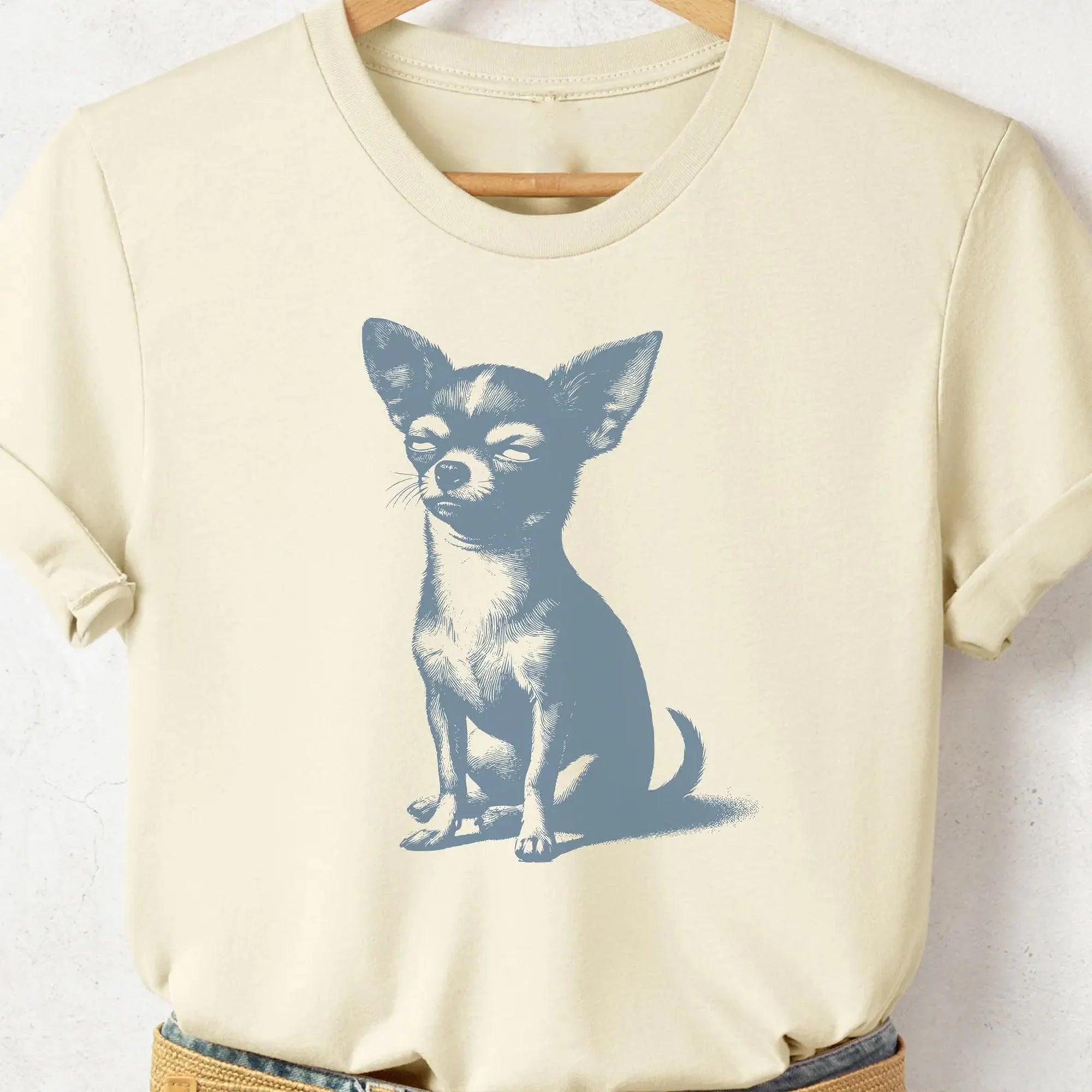 Eye Roll Chihuahua T-Shirt Vintage Dog Shirt Dog Sarcastic Shirt Judgy Chihuahua Gift, Chihuahua Mom Chiwawa Dad Disapproving Dog Barkadia