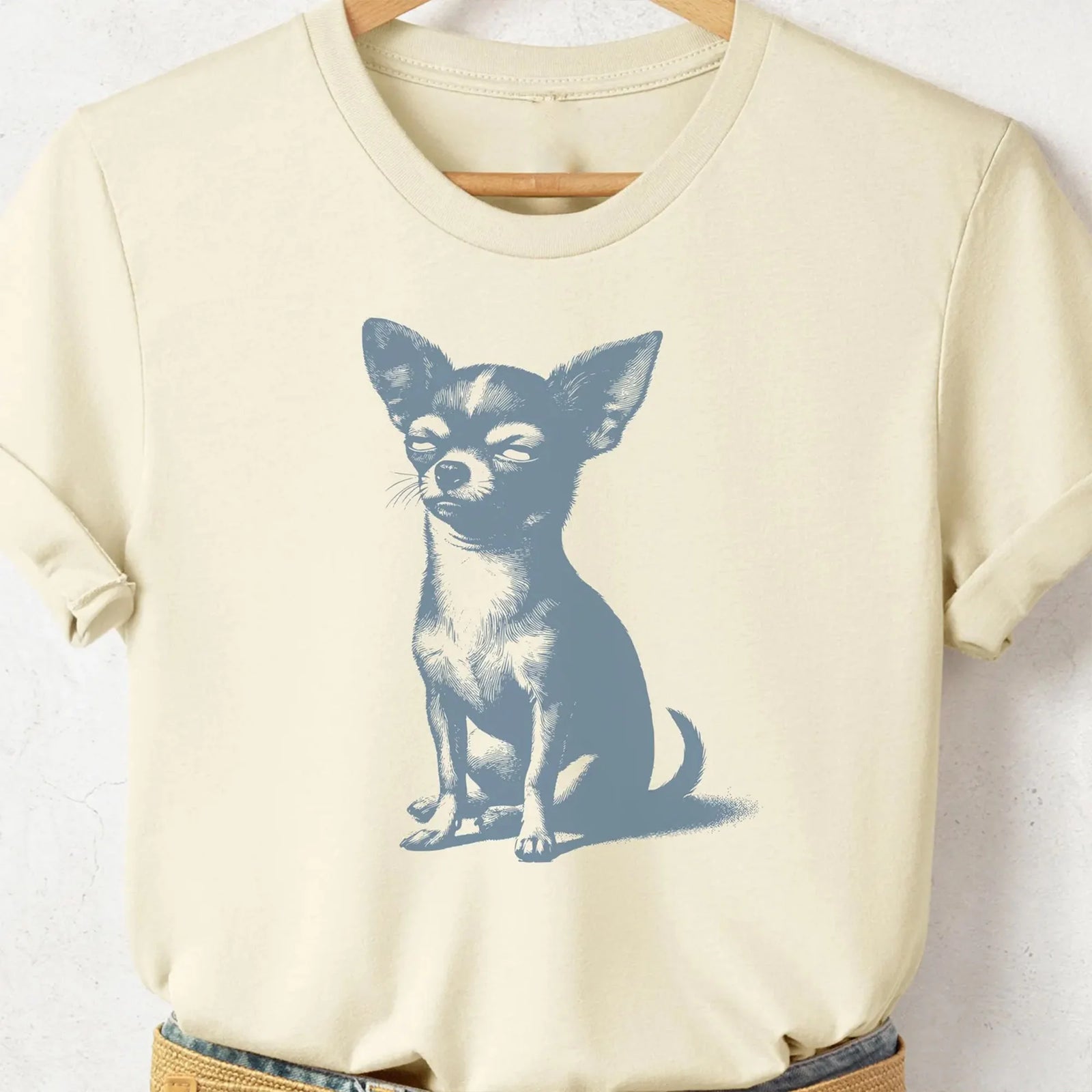 Eye Roll Chihuahua T-Shirt Vintage Dog Shirt Dog Sarcastic Shirt Judgy Chihuahua Gift, Chihuahua Mom Chiwawa Dad Disapproving Dog Barkadia