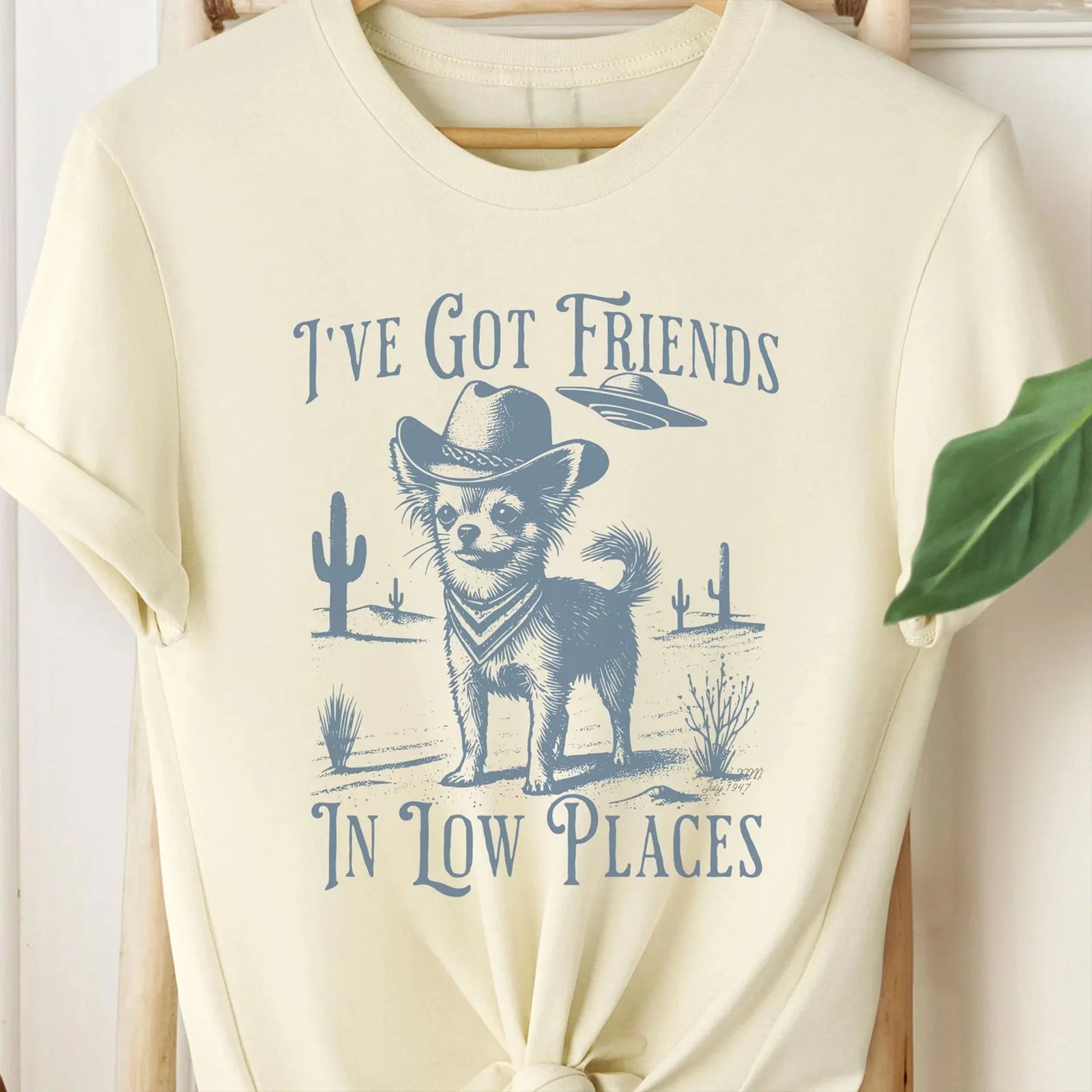 Chihuahua, Funny Dog Shirt, Vintage Dog Shirt, UFO Western Shirt, Retro T-Shirt, Friends In Low Places, Chihuahua Mom, Chihuahua Dad