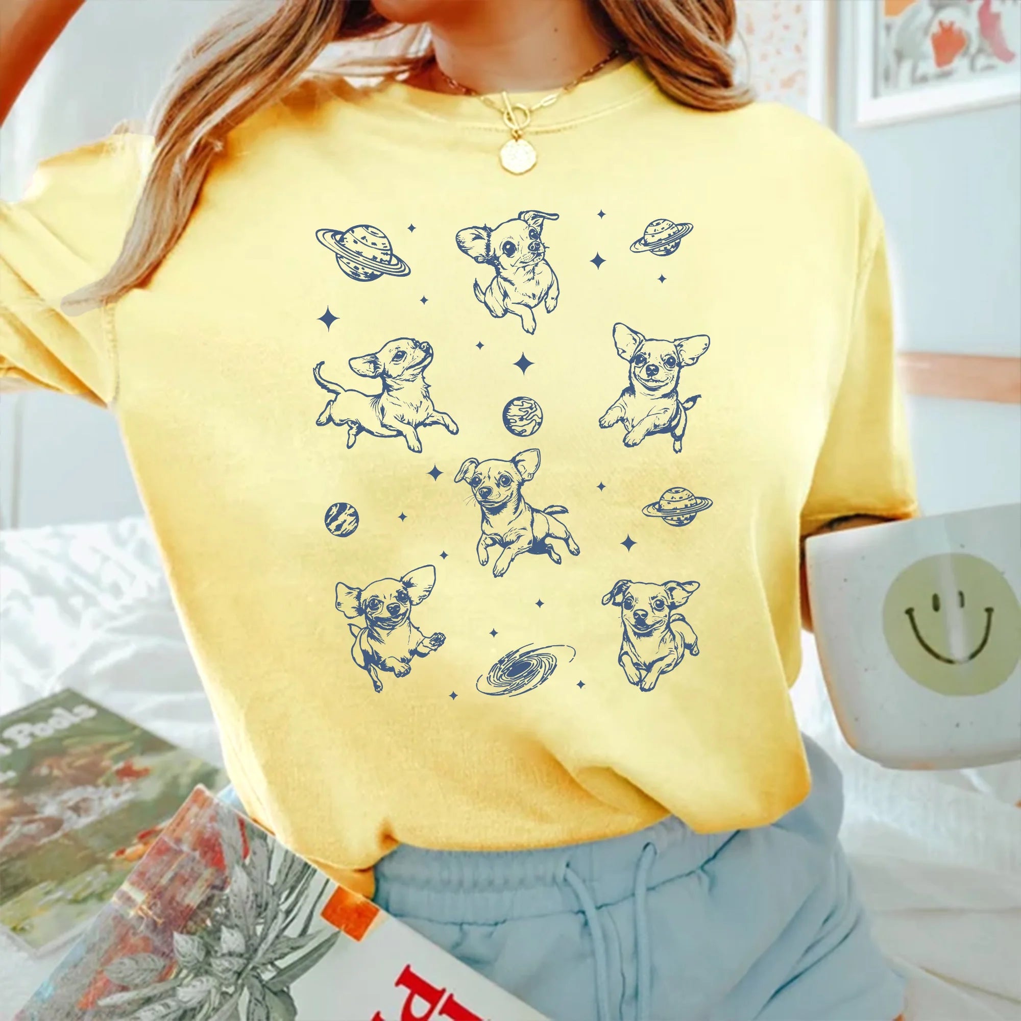 Chihuahua in Space T-Shirt, Vintage Chihuahua In Space Shirt, Galaxy Dog Shirt, Chihuahua Dog Mom Shirt, Chihuahua Lover Shirt.