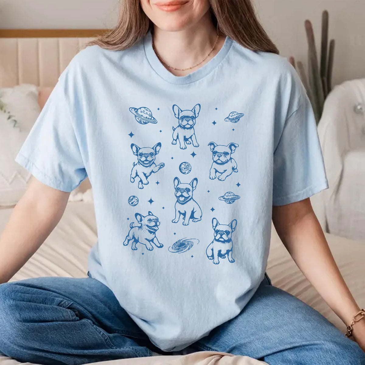 French Bulldog in Space T-Shirt, Vintage French Bulldog In Space Shirt, Galaxy Dog Shirt, French Bulldog Mom Shirt, French Bulldog Lover Shirt