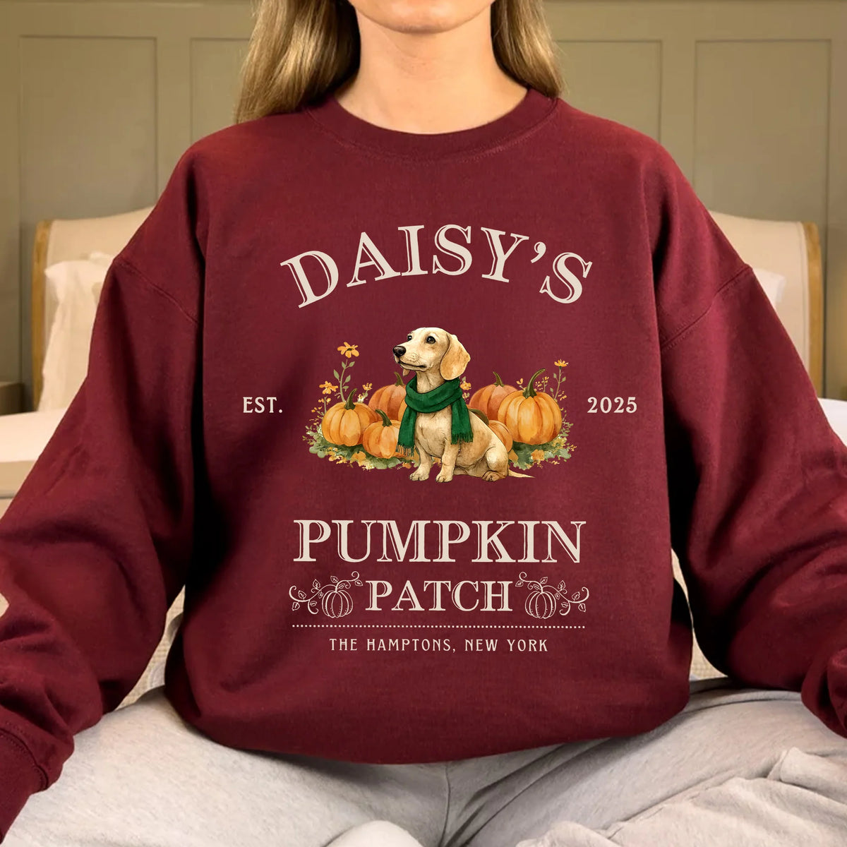 Dachshund Sweatshirt Halloween Dog Sweater Pumpkin Farm Shirt Wiener Dogs Gift Doxie Mom Crewneck Thanksgiving Gifts Dachshunds Fall Outfit