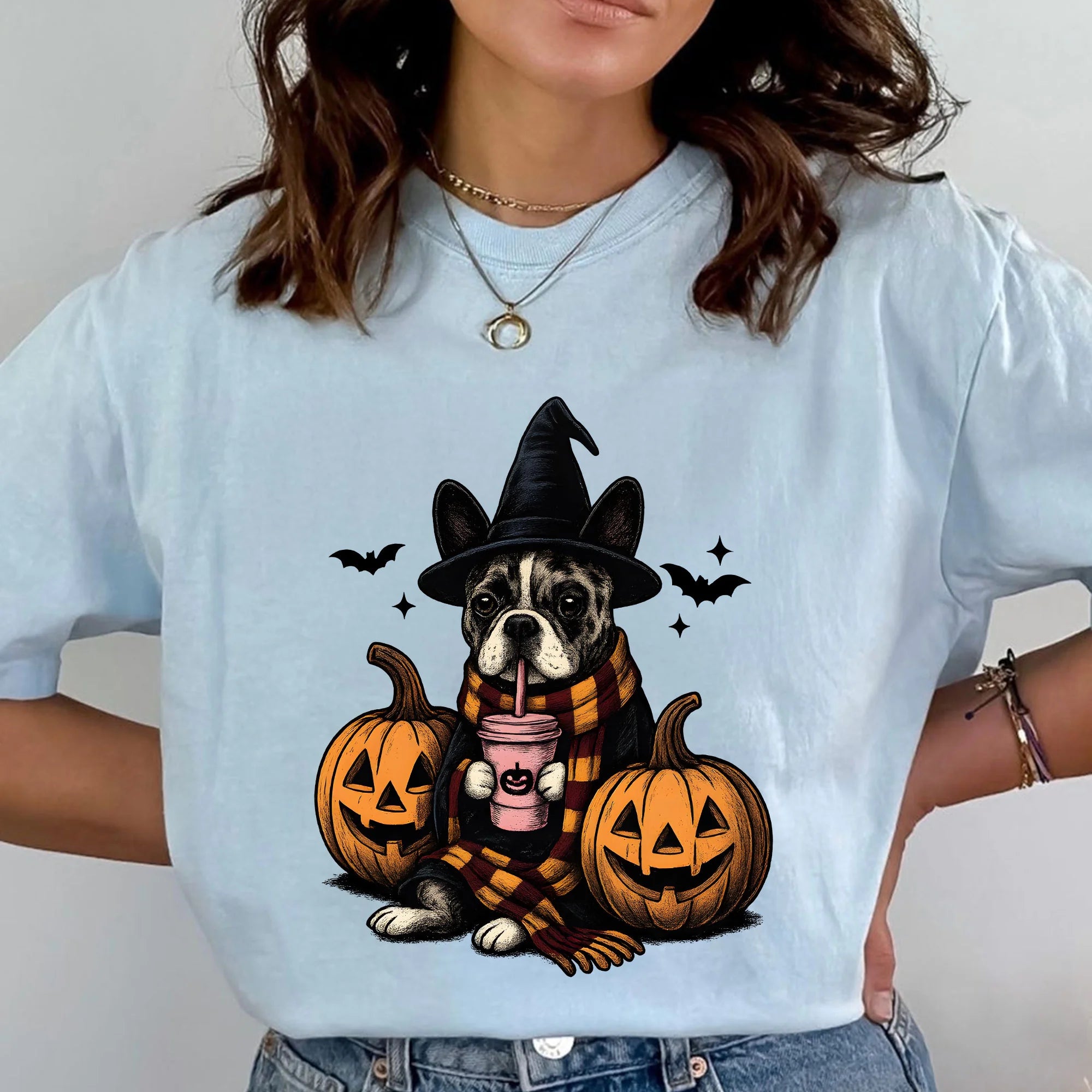 Halloween shirt Merle French Bulldog magic T-Shirt| Retro Halloween Shirts| Spooky Season| French Bulldog| Y2K Halloween| tis the season