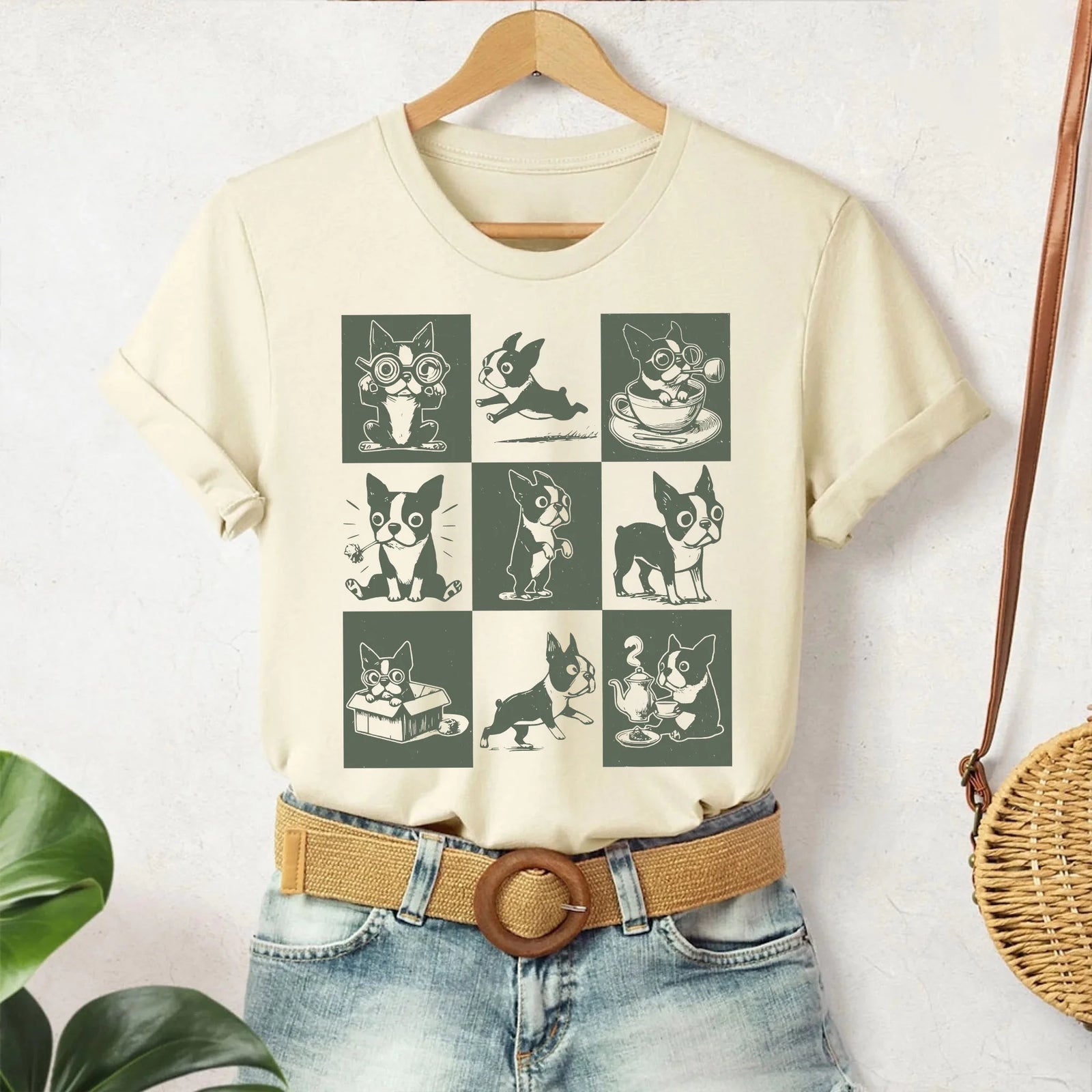 Boston Terrier, Boston Terrier Shirt, Vintage Dog Shirt, Funny Dog Shirt, Doodle Dog T-Shirt, Boston Mom, Boston Dad, Boston Terrier Gift