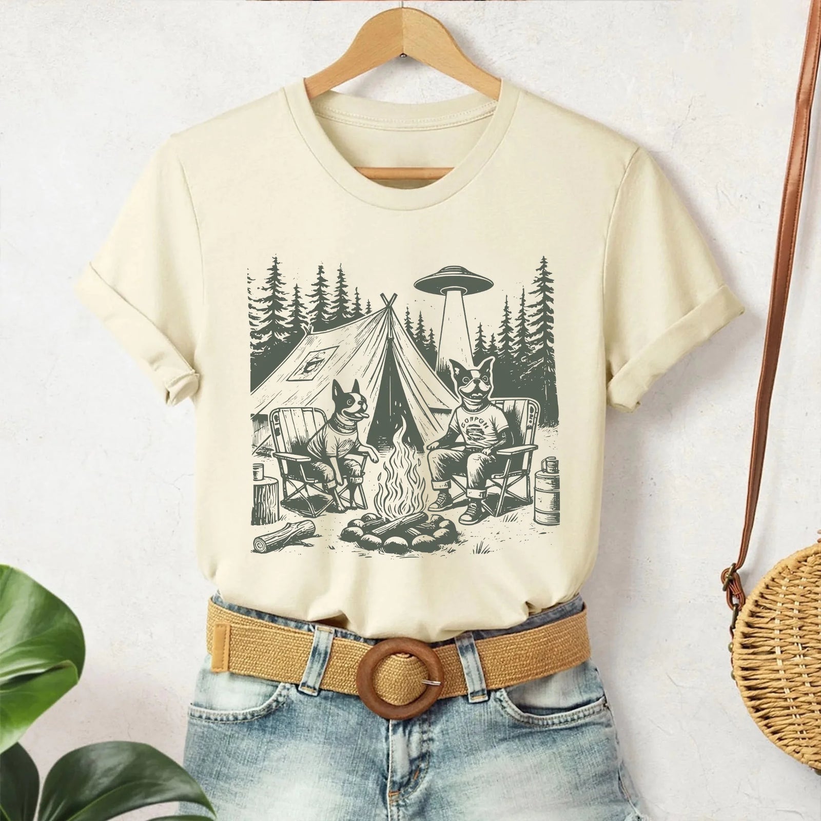 Boston Terrier, Boston Terrier Shirt, Vintage Dog Shirt, Funny Tshirt, Funny Dog Shirt, Camping T-Shirt, Dog Mom, Dog Dad American Gentleman