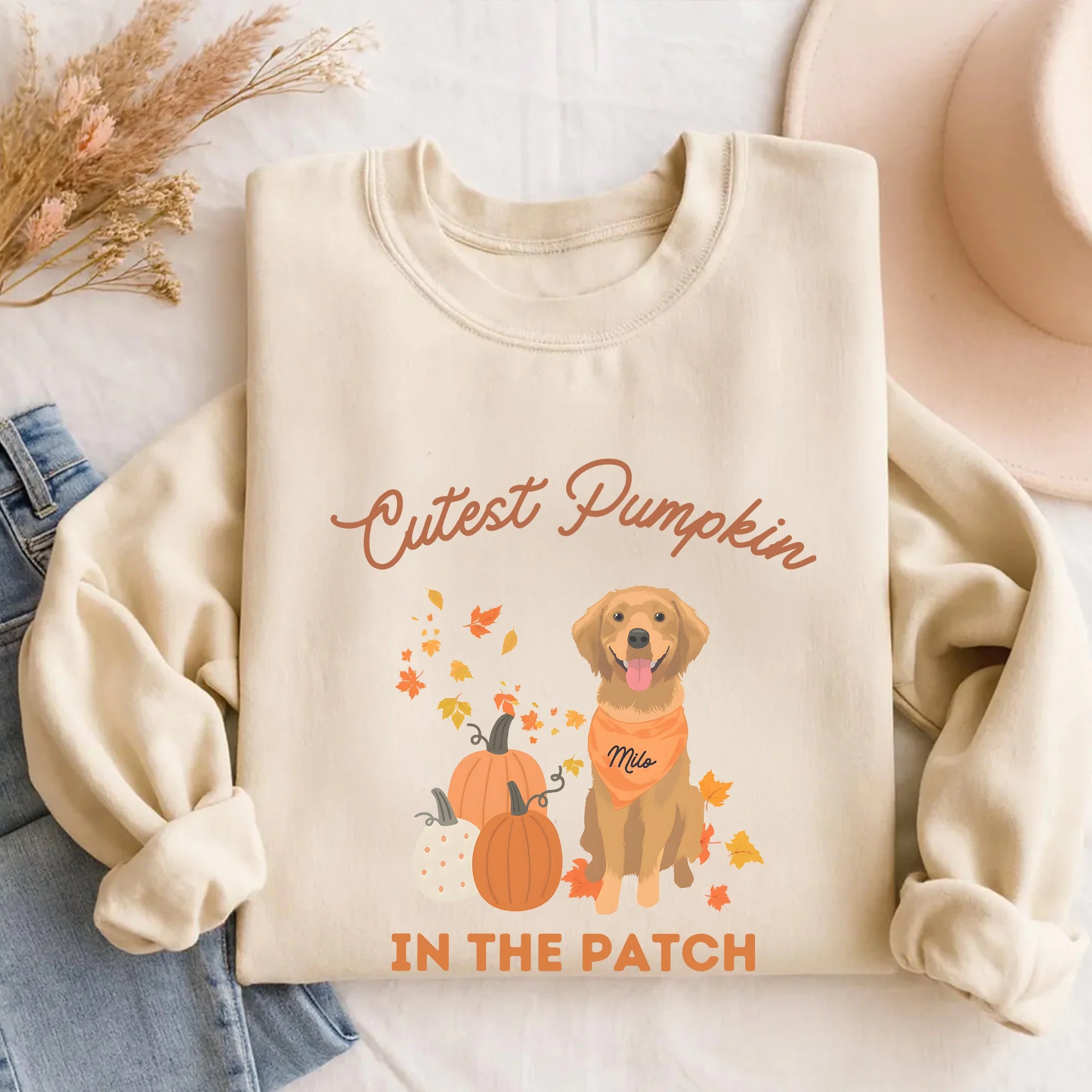 Custom fall Golden Retriever dog mom pumpkin patch sweatshirt, Golden retriever fall, Golden retriever owner gift, Life is golden, Dog mom