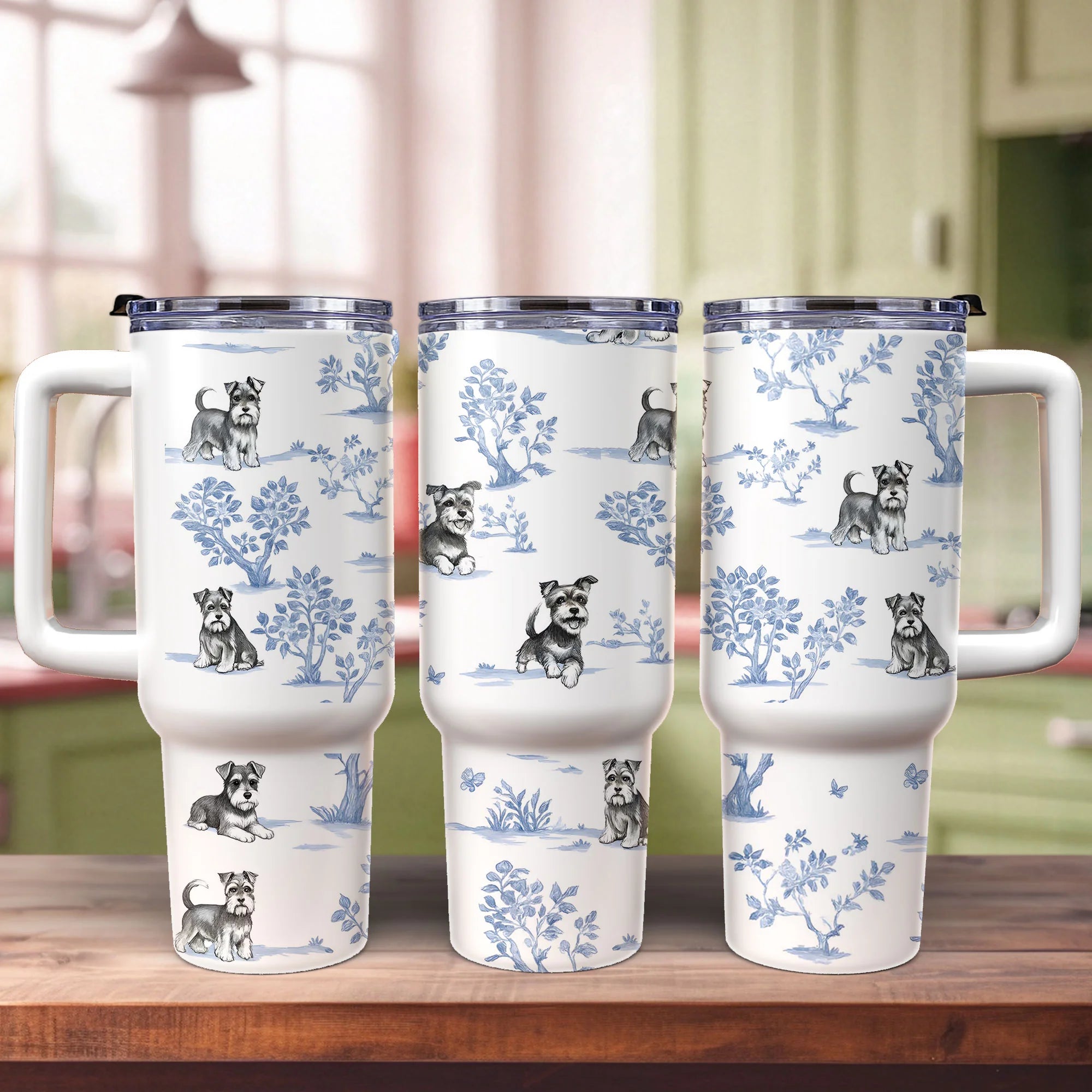 Schnauzer Mom 40oz Tumbler: Sublimated Dog Coffee Cup