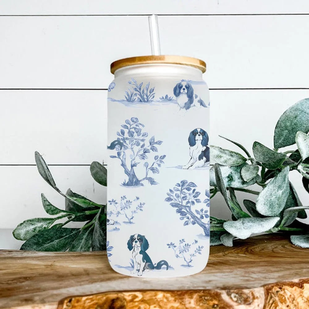 Charles Spaniel Iced Coffee Mug: Cavalier Dog Lover Gift