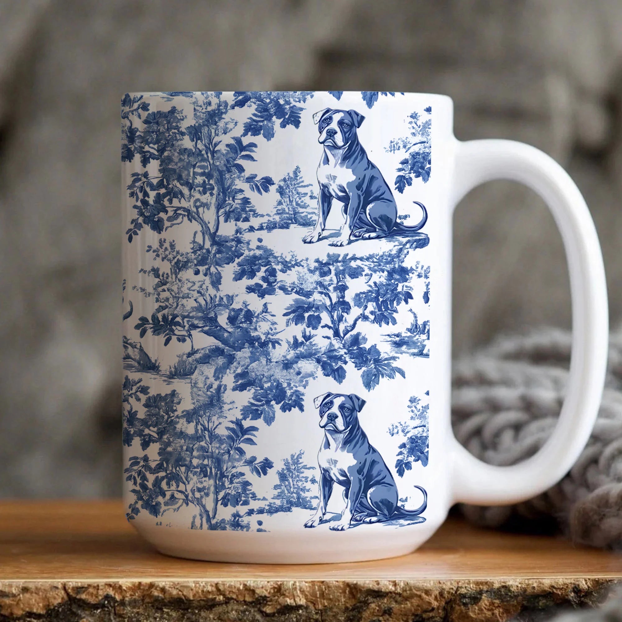 Pitbull French toile de jouy Mug, Pitbull Mug, Pitbull, Pitbull mom, Pitbull Gift, pittie, Pitbull Gift, Pitbull Coffee Mug, Pitbull Gifts