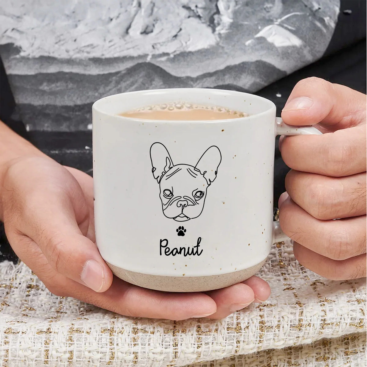 Personalized Dog Photo Pottery Mug: Custom Pet Gift