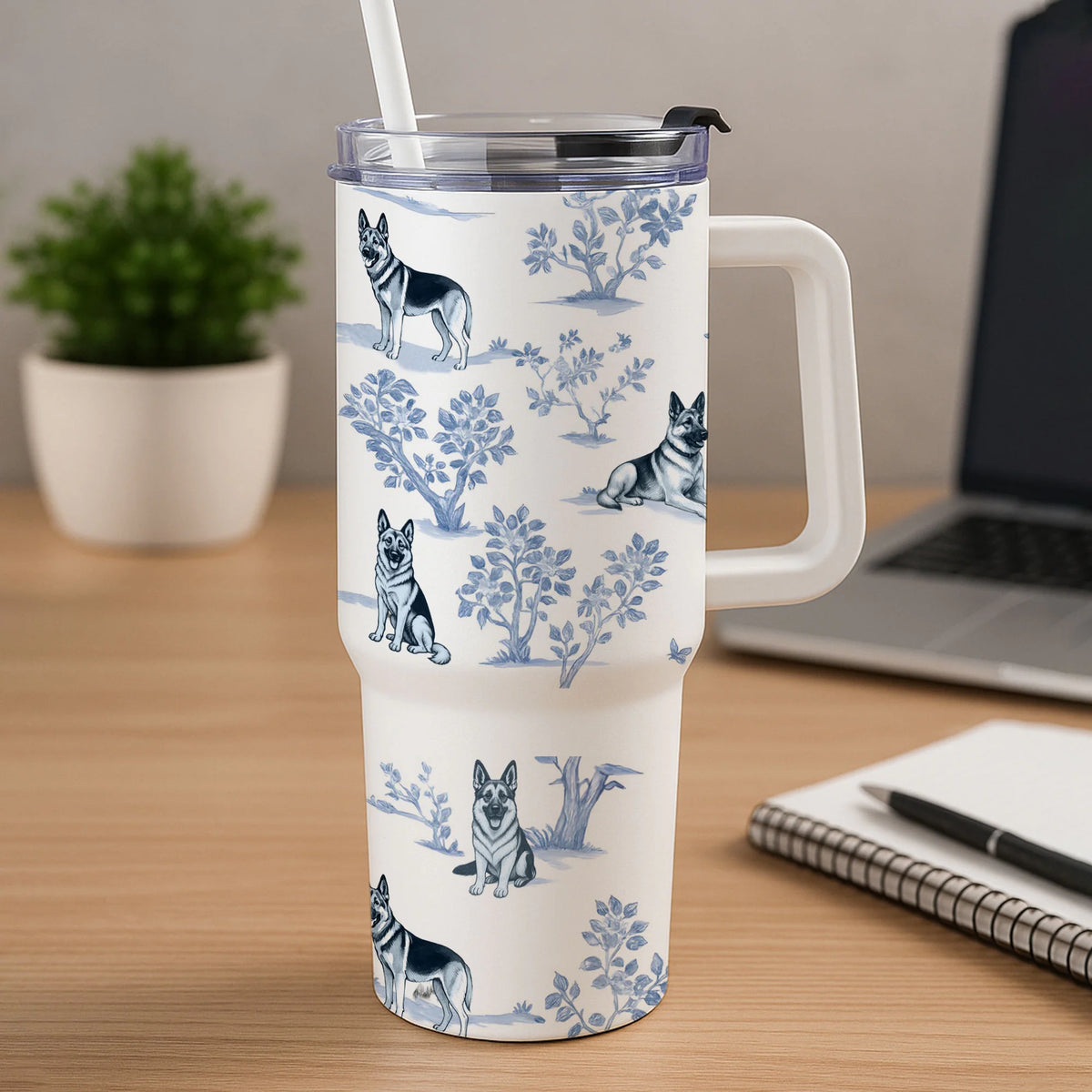 German Shepherd Tumbler, Dog Lover Gift, Personalized Travel Mug, Funny German Shepherd Mom Gift