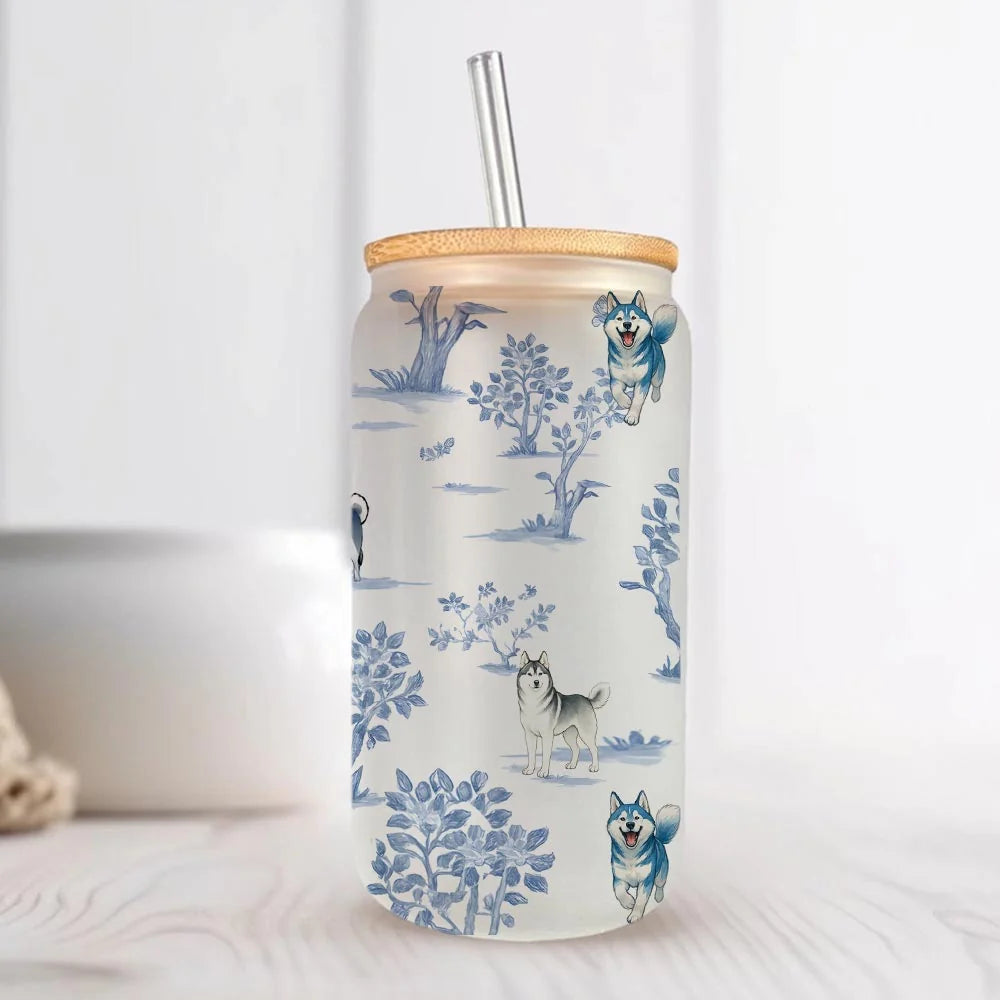 Siberian Husky Iced Coffee Mug: Dog Lover Gift (16 oz)