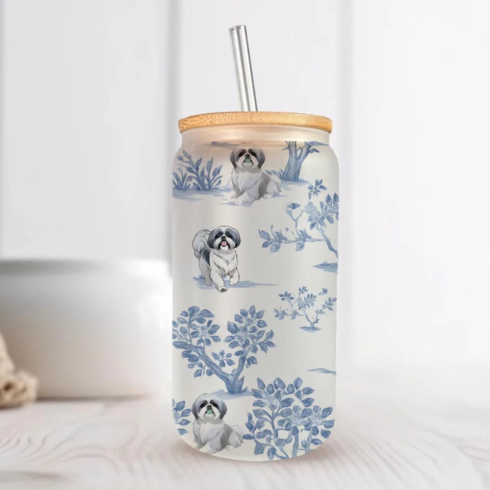 Shih Tzu Mom Coffee Mug: 16 oz Sublimation Glass