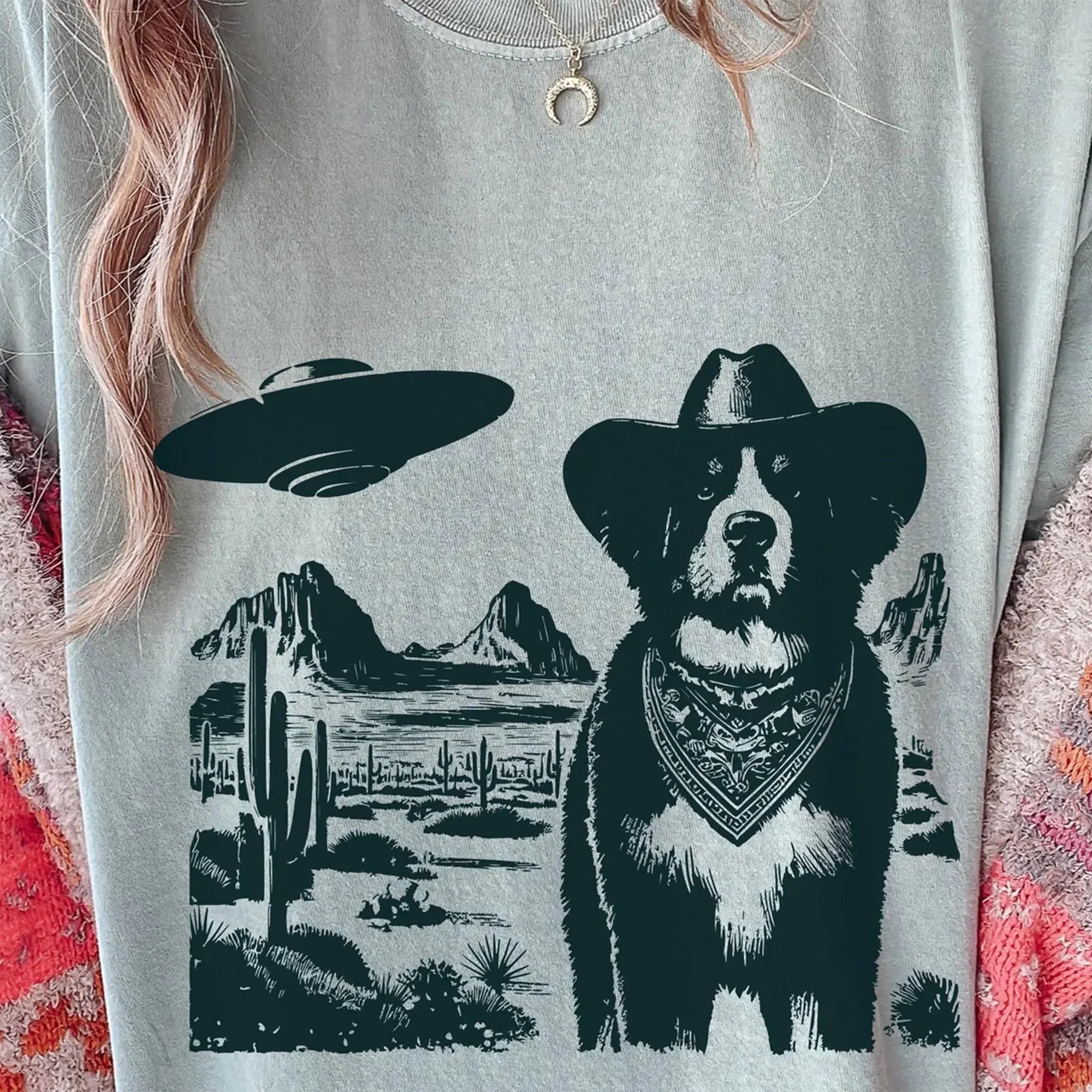Vintage Bernese UFO T-Shirt – Cowboy Bernese Dog Mom Dad Tee