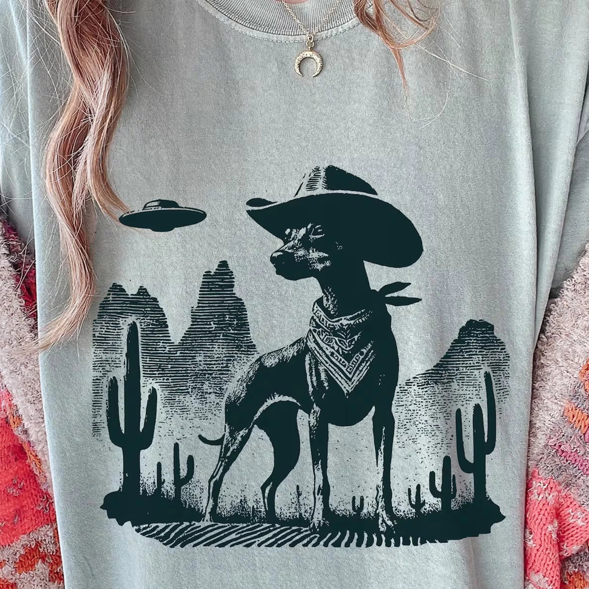 Vintage Pinscher UFO Shirt – Western Cowboy Pinscher Tee