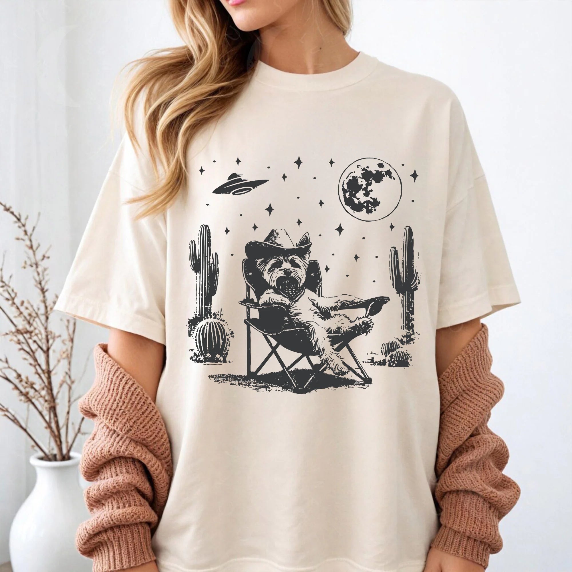 Yorkshire Terrier Shirt – Vintage UFO Western Yorkie T-Shirt